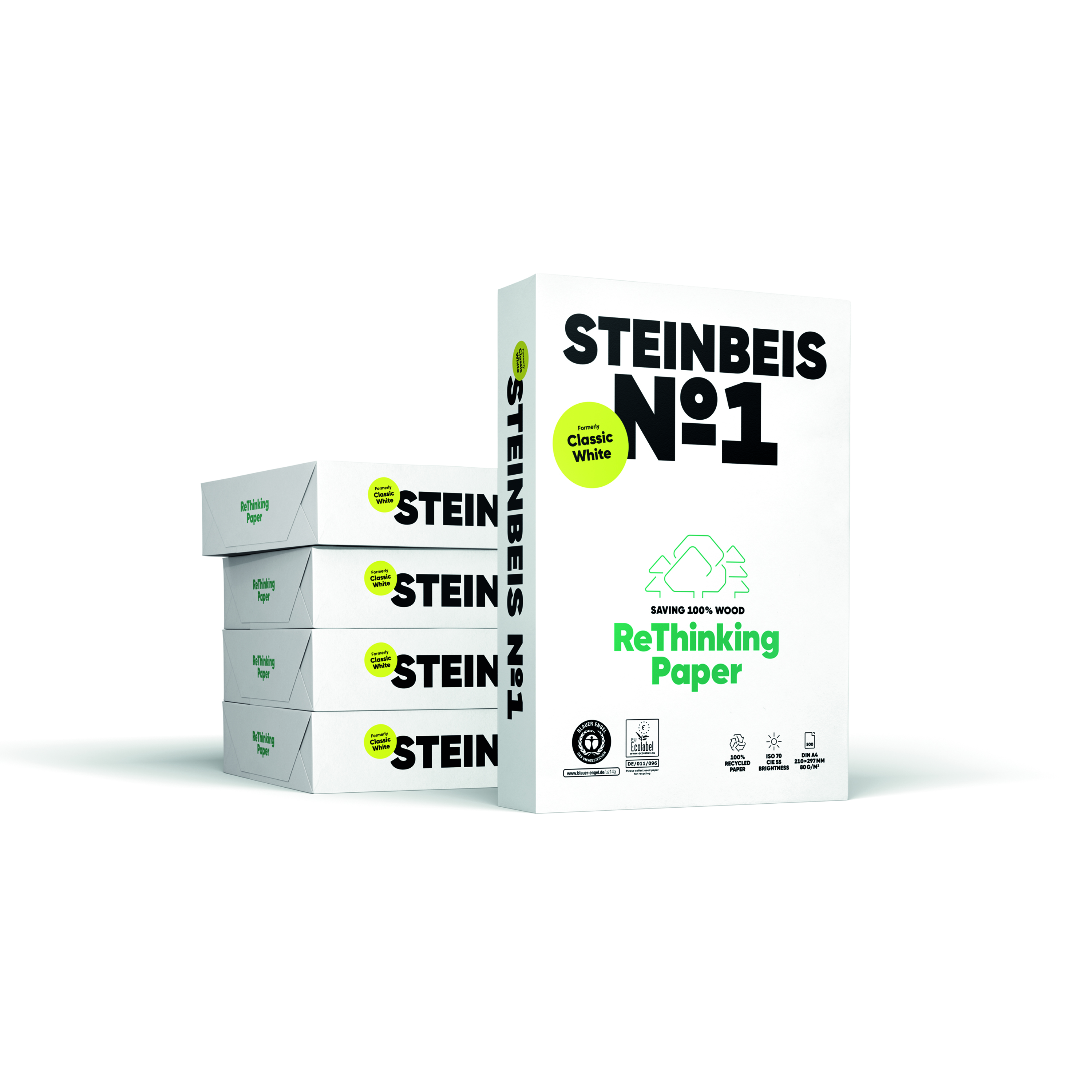 Steinbeis+No.1+Recycled+Paper+Off-White+A4+80gsm+%28Pack+of+2500%29+10025