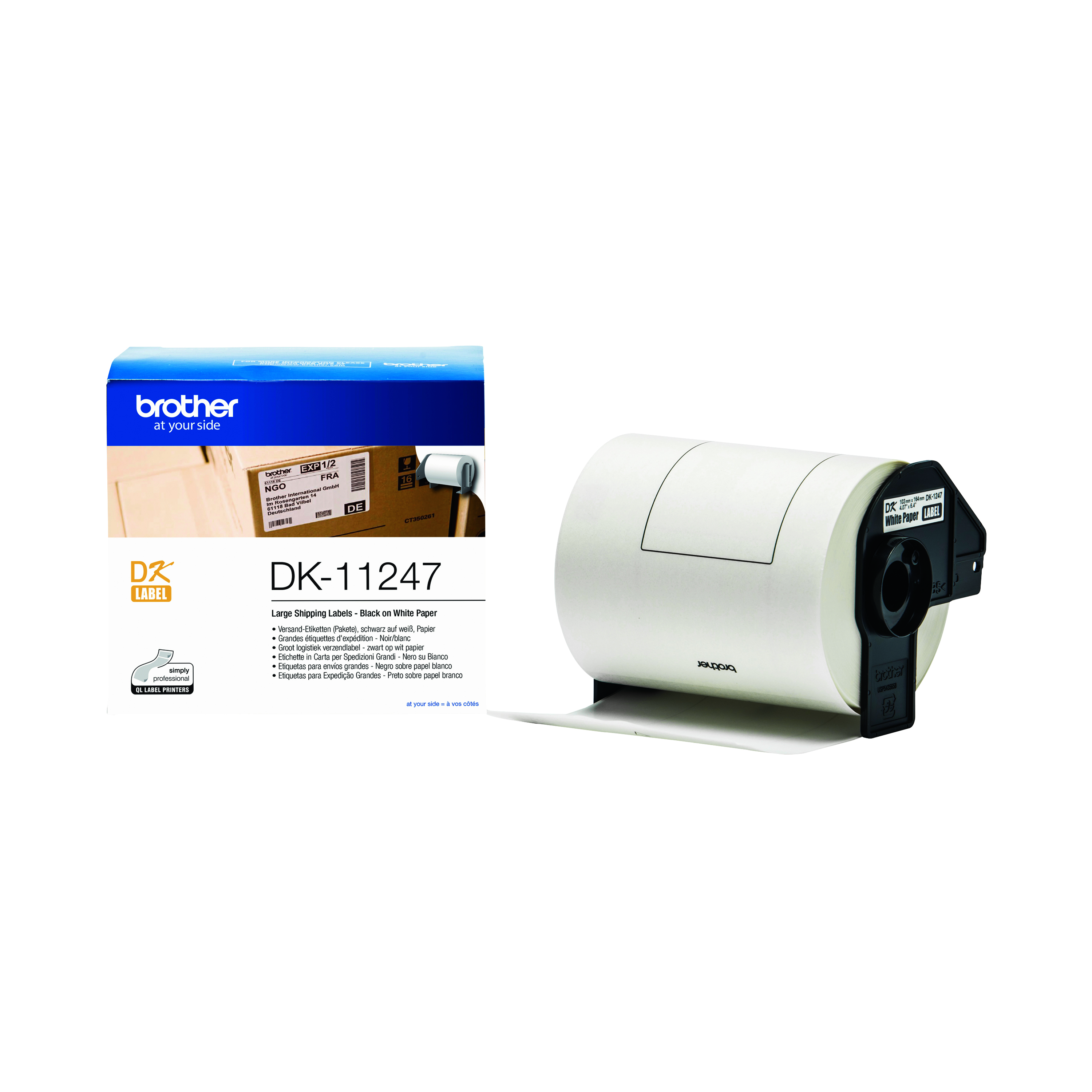 Brother+Black+on+White+Shipping+Label+Roll+103+x+164mm+DK-11247