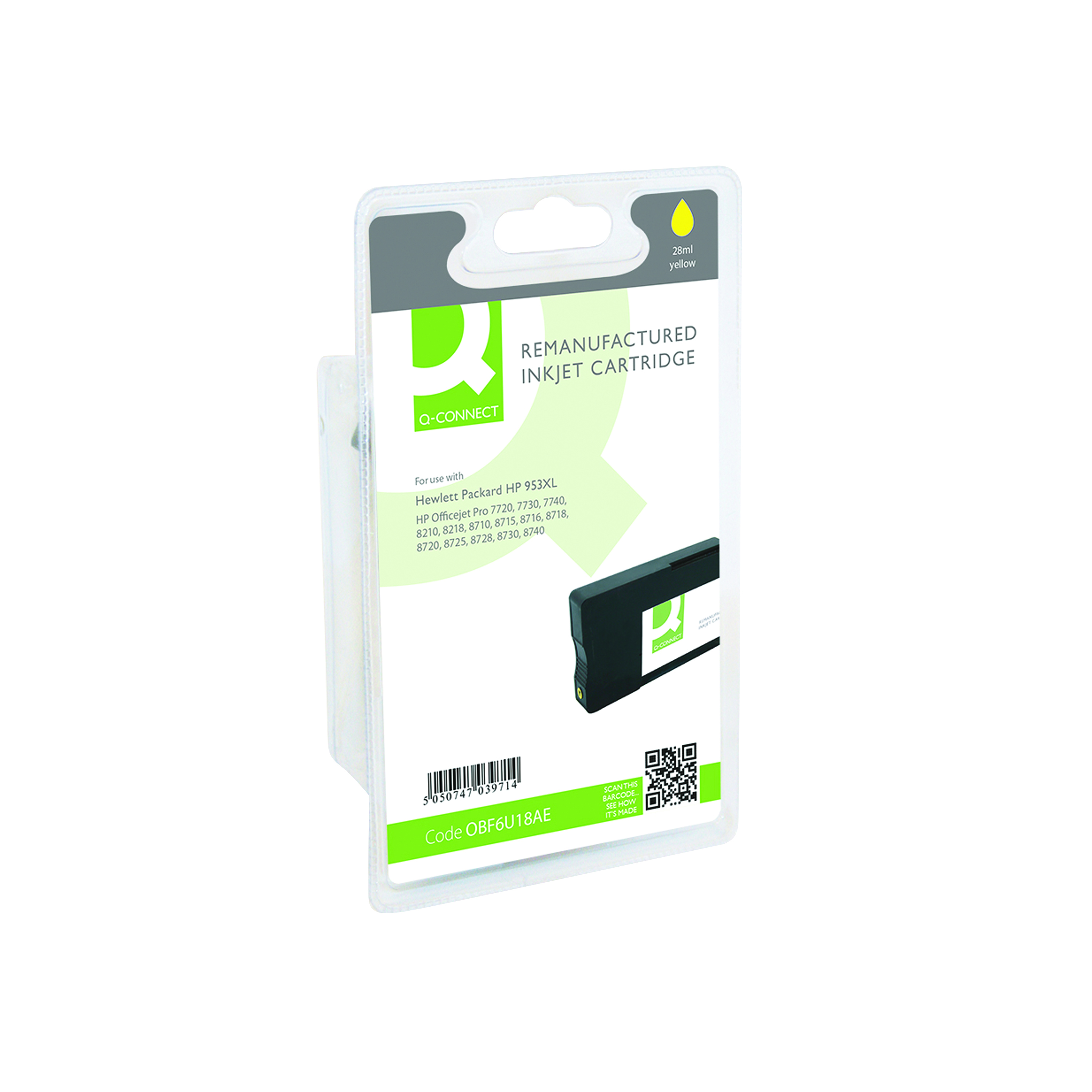 Q-Connect+Remanufactured+Inkjet+Cartridge+Yellow+For+HP+F6U18AE+F6U18AE-COMP