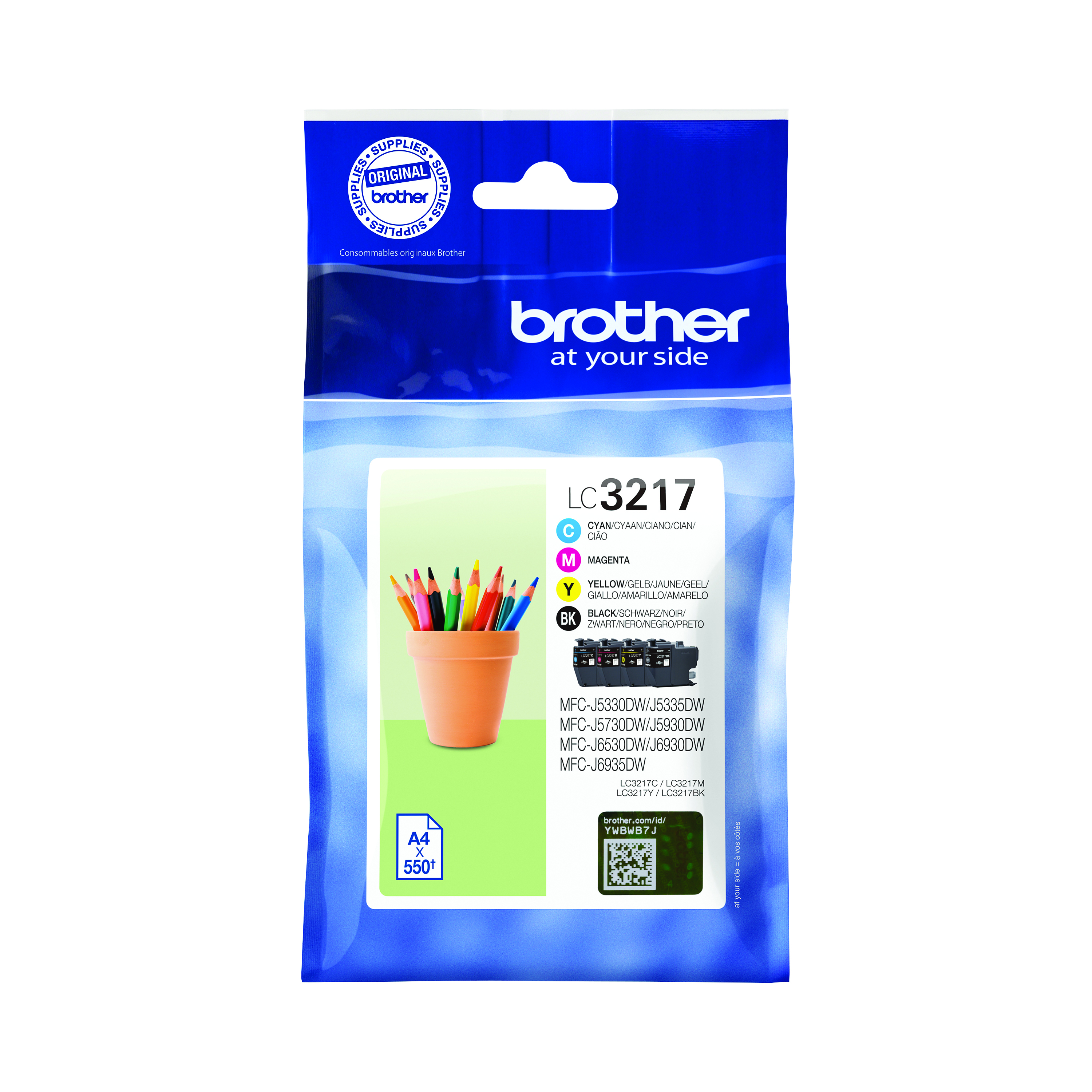 Brother+LC3217+Inkjet+Cartridge+CMYK+Multipack+LC3217VAL