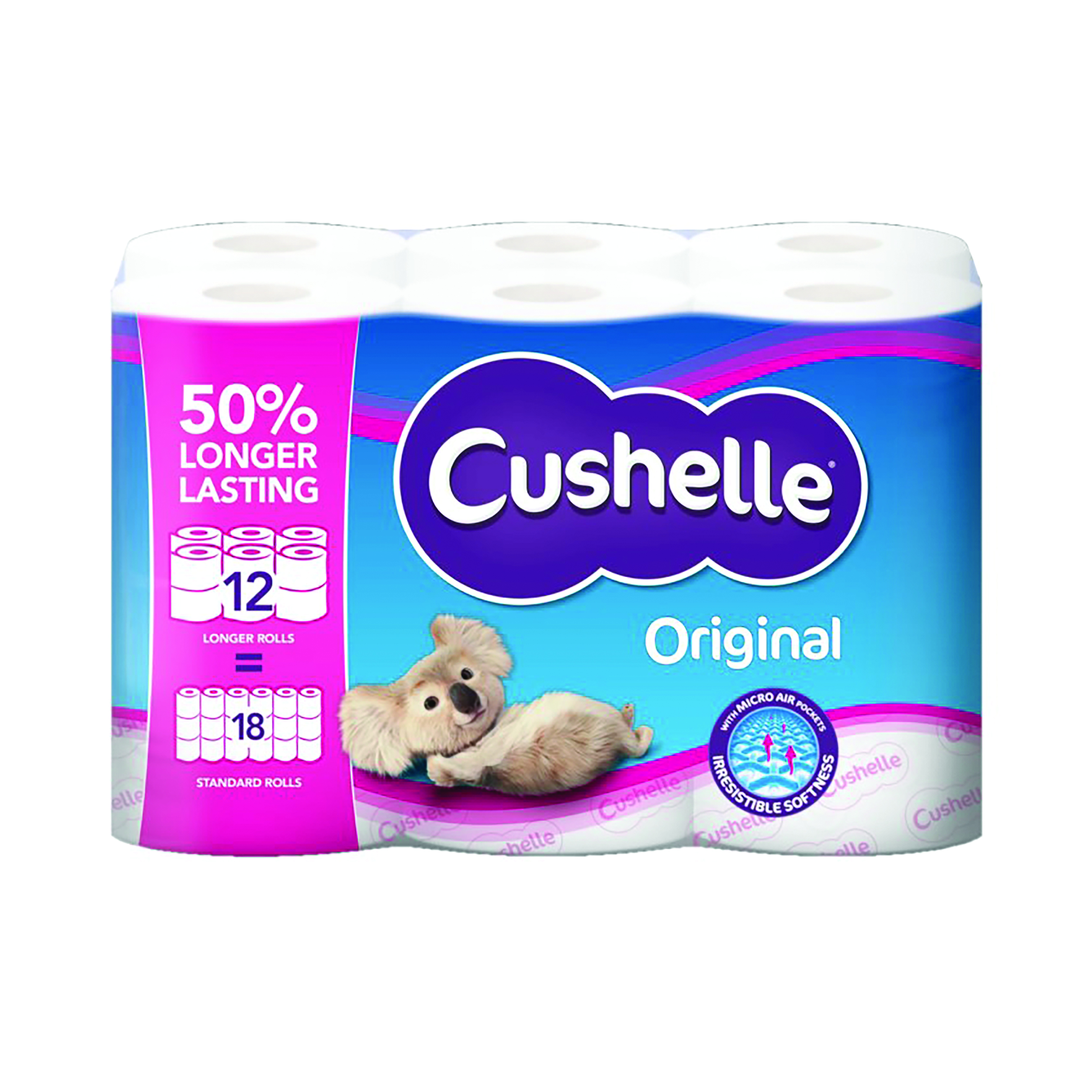 Cushelle+Original+2-Ply+Toilet+Rolls+Longer+Rolls+%28Pack+of+12%29+1102184