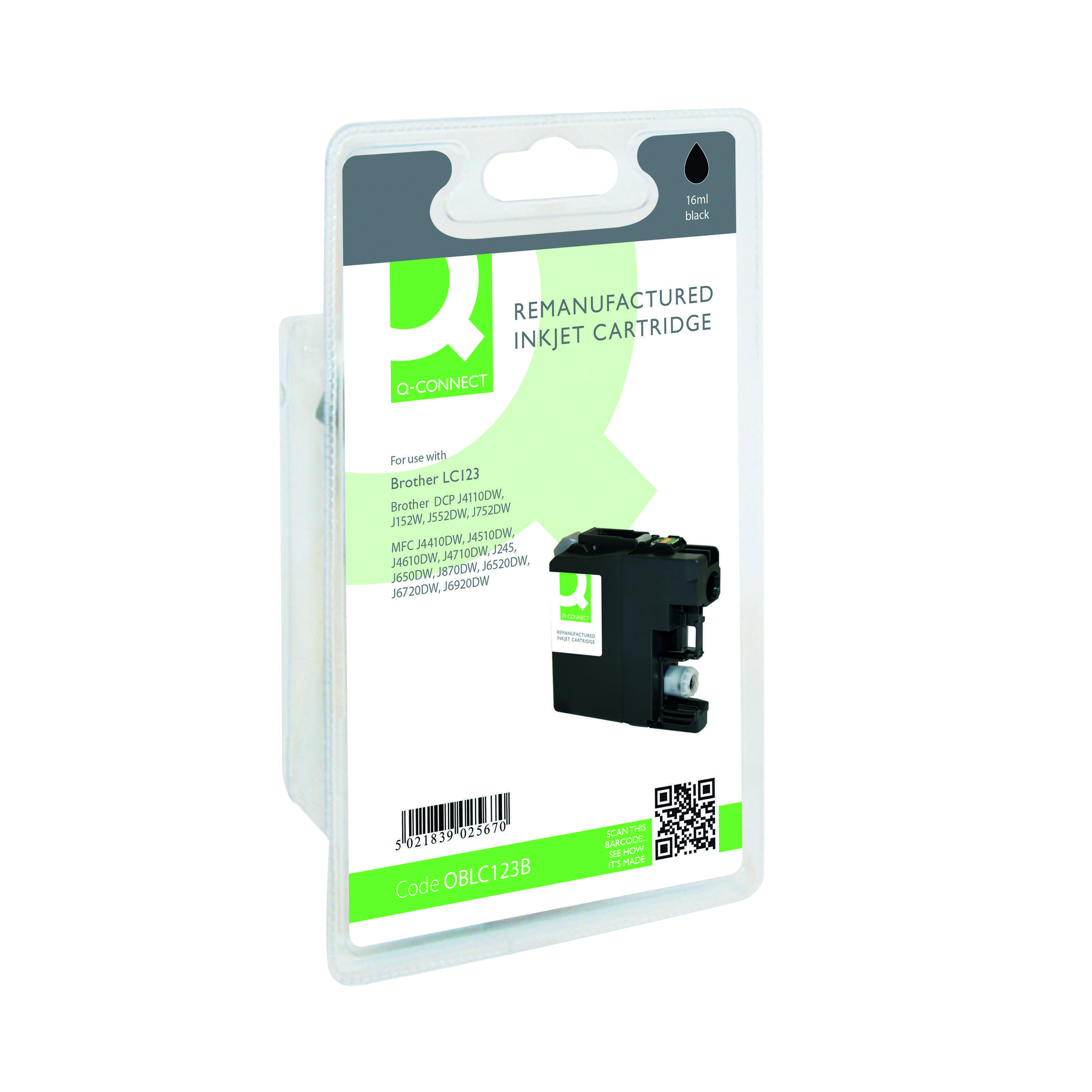 Q-Connect+Brother+LC123+Remanufactured+Inkjet+Cartridge+Black+RM-QC-6613-00