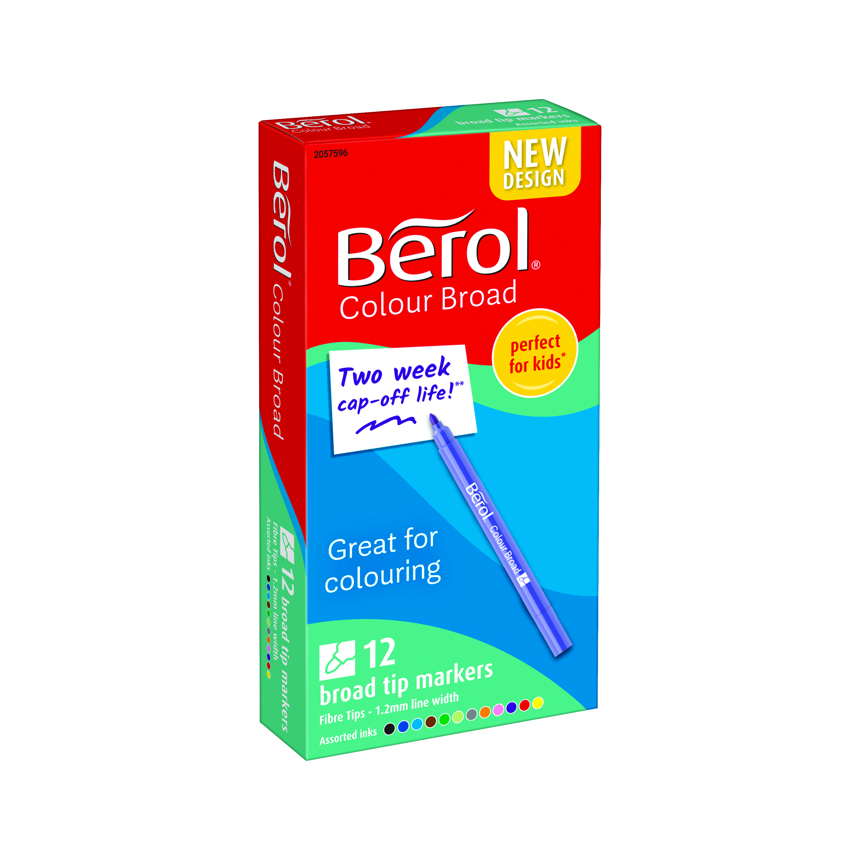 Berol+Colour+Broad+Pen+Water+Based+Ink+Assorted+%28Pack+of+12%29+S0672840