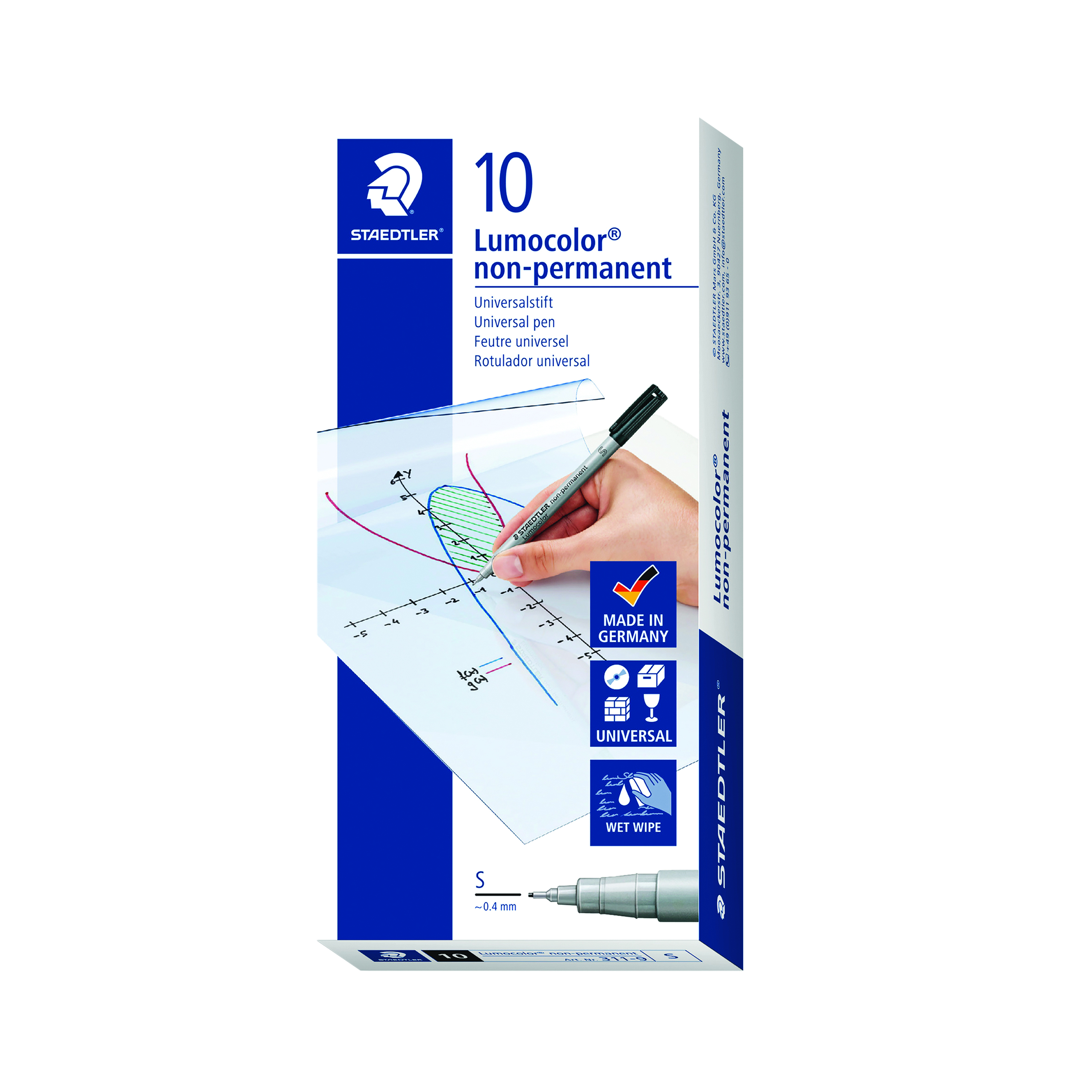 Staedtler+Lumocolor+Pen+Superfine+Non-Permanent+Black+%2810+Pack%29+311-9
