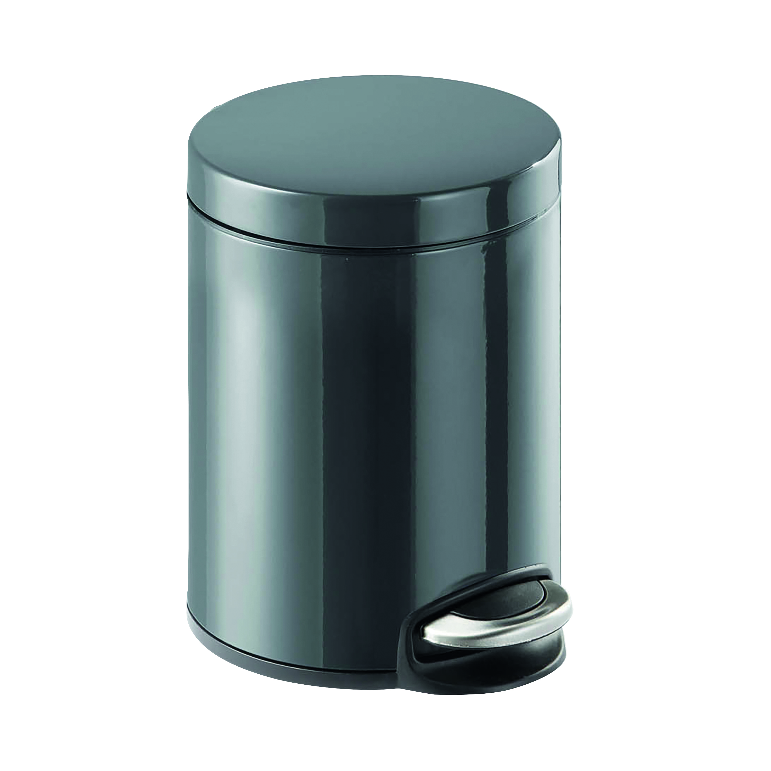 Durable+Powder+Coated+Metal+Pedal+Bin+Round+5+Litre+Charcoal+341058