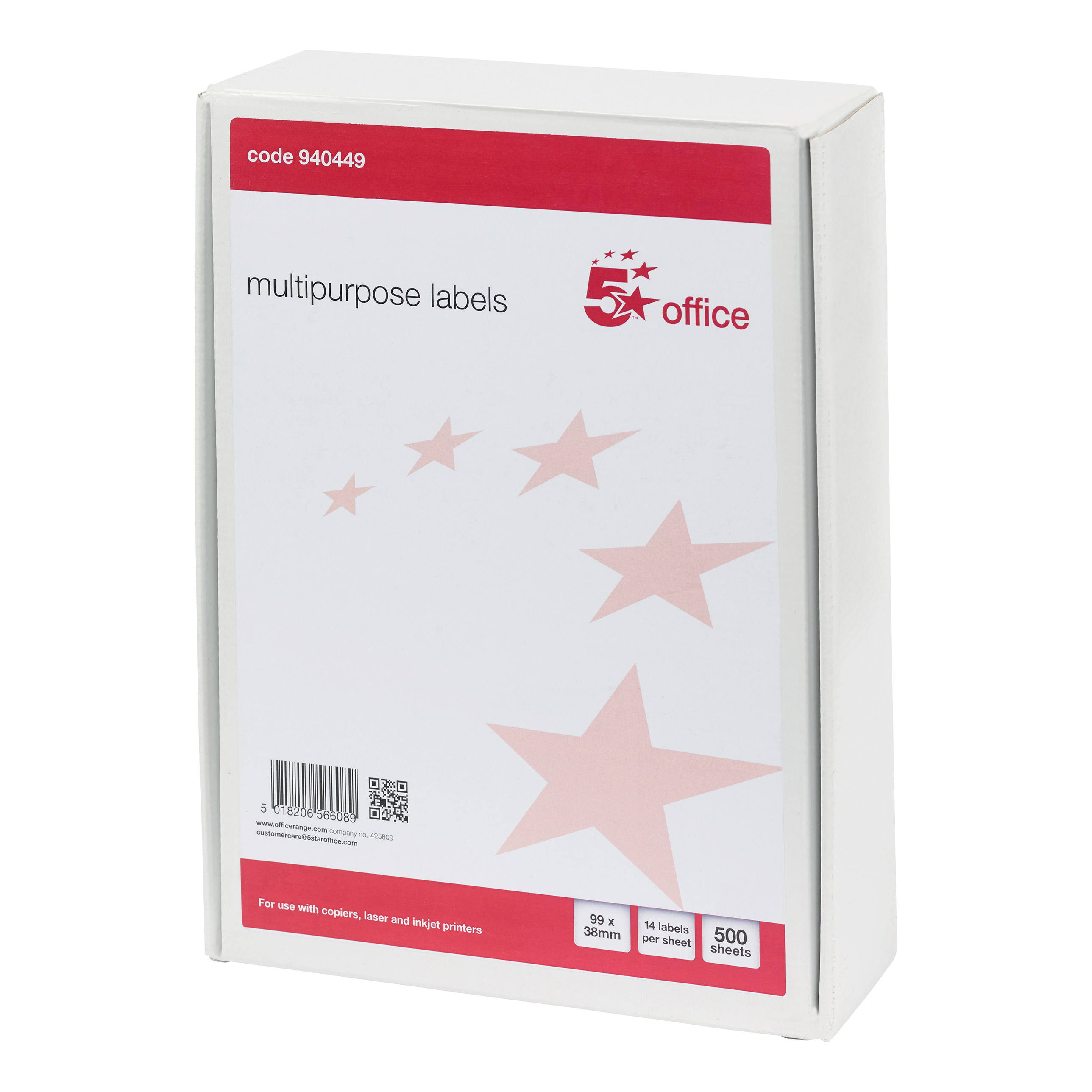 5+Star+Multipurpose+Labels+Laser+Copier+Inkjet+99x38mm+White+%28Pack+of+7000%29
