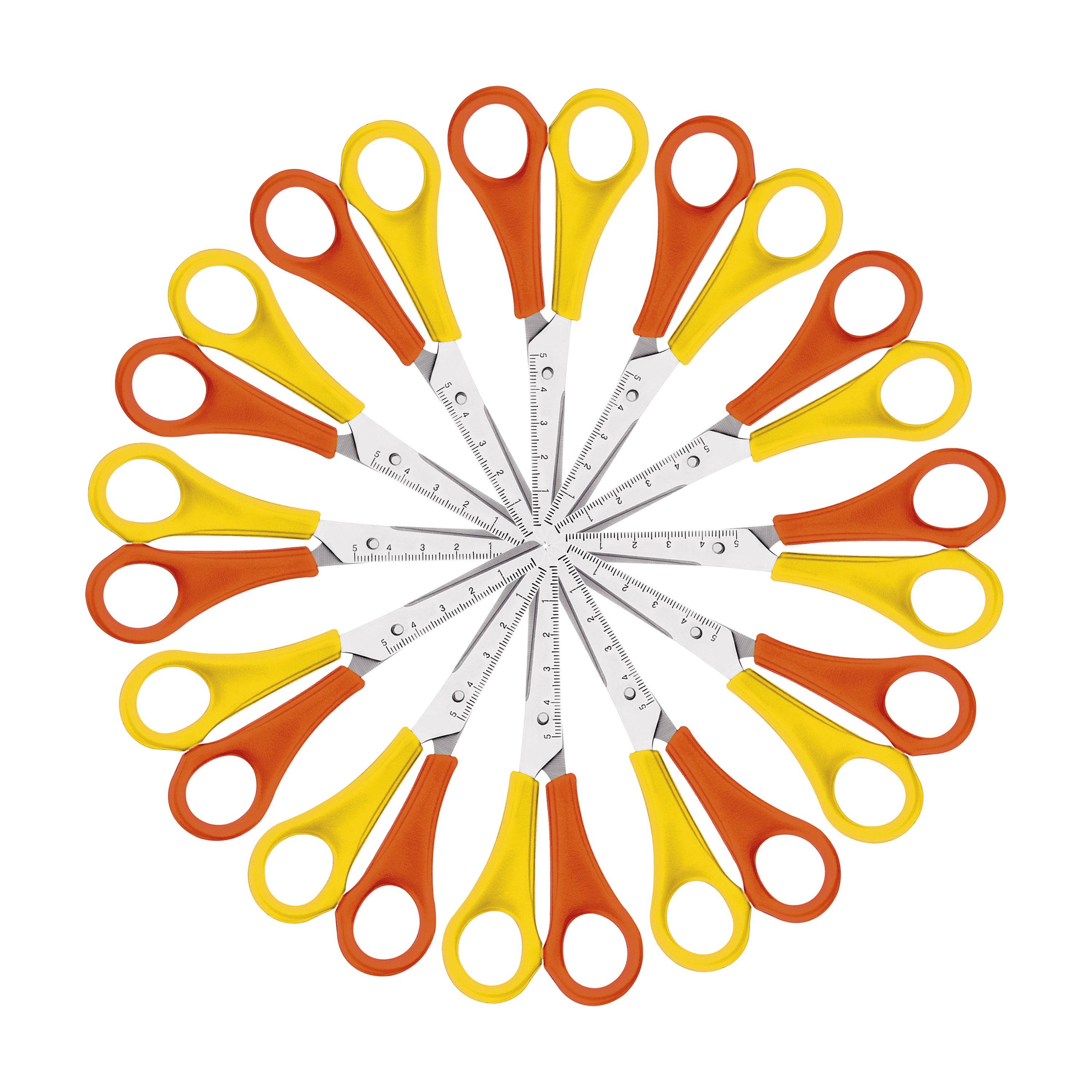 Westcott+Left+Handed+Scissors+130mm+Yellow%2FOrange+%28Pack+of+12%29+E-21593+00