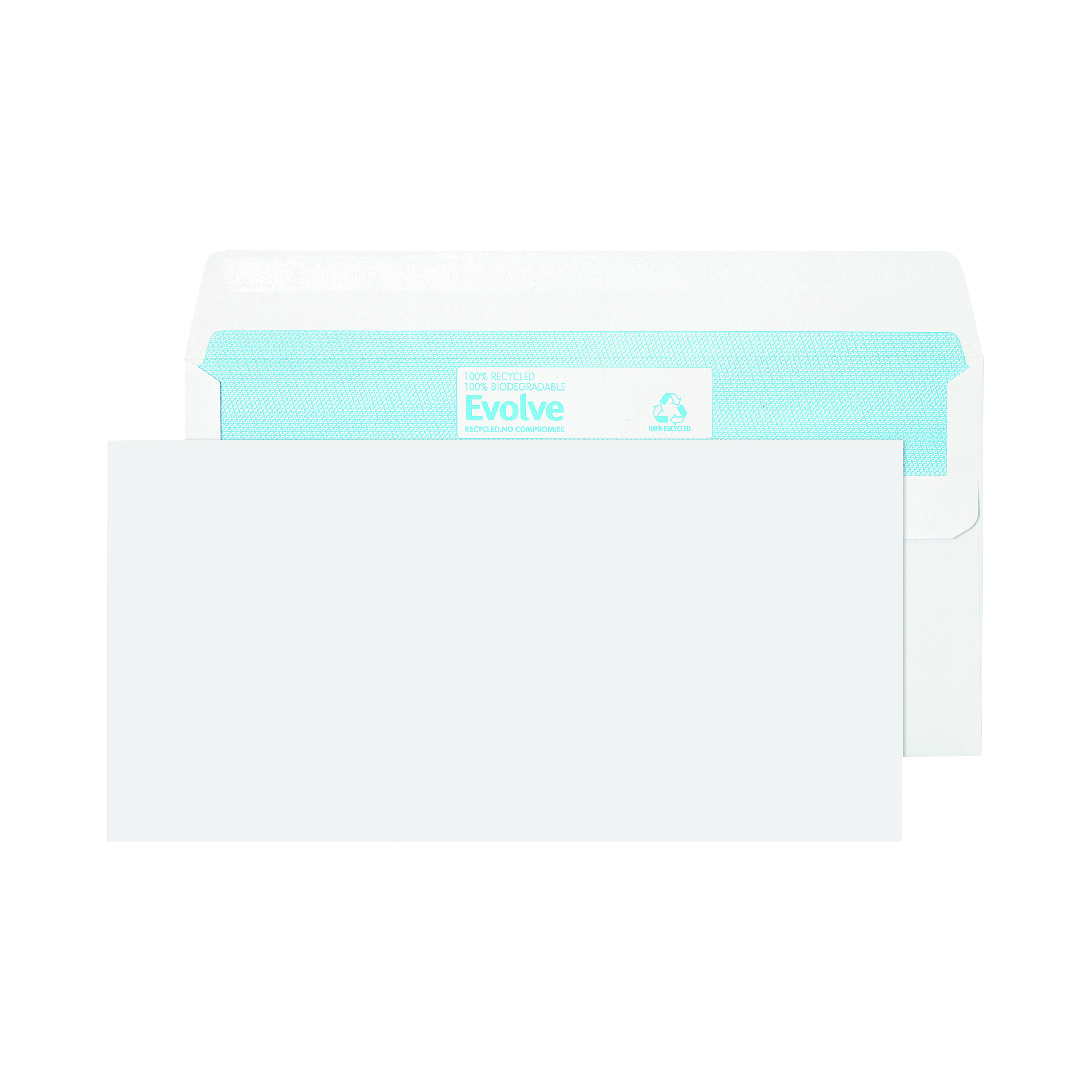 Evolve+DL+Envelope+Recycled+Wallet+Self+Seal+90gsm+White+%28Pack+of+1000%29+RD7882