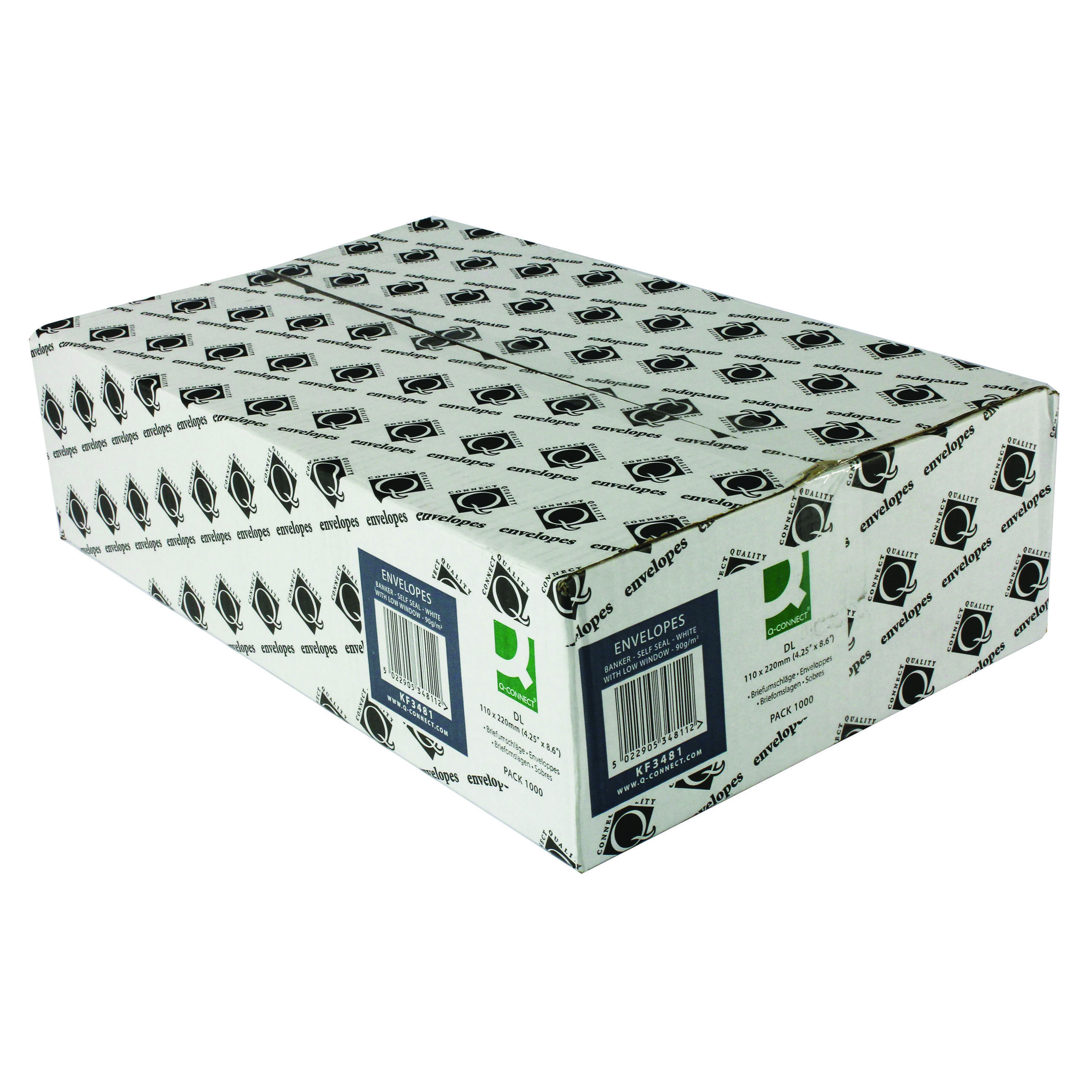 Q-Connect+DL+Envelopes+Window+Self+Seal+90gsm+White+%281000+Pack%29+KF3481