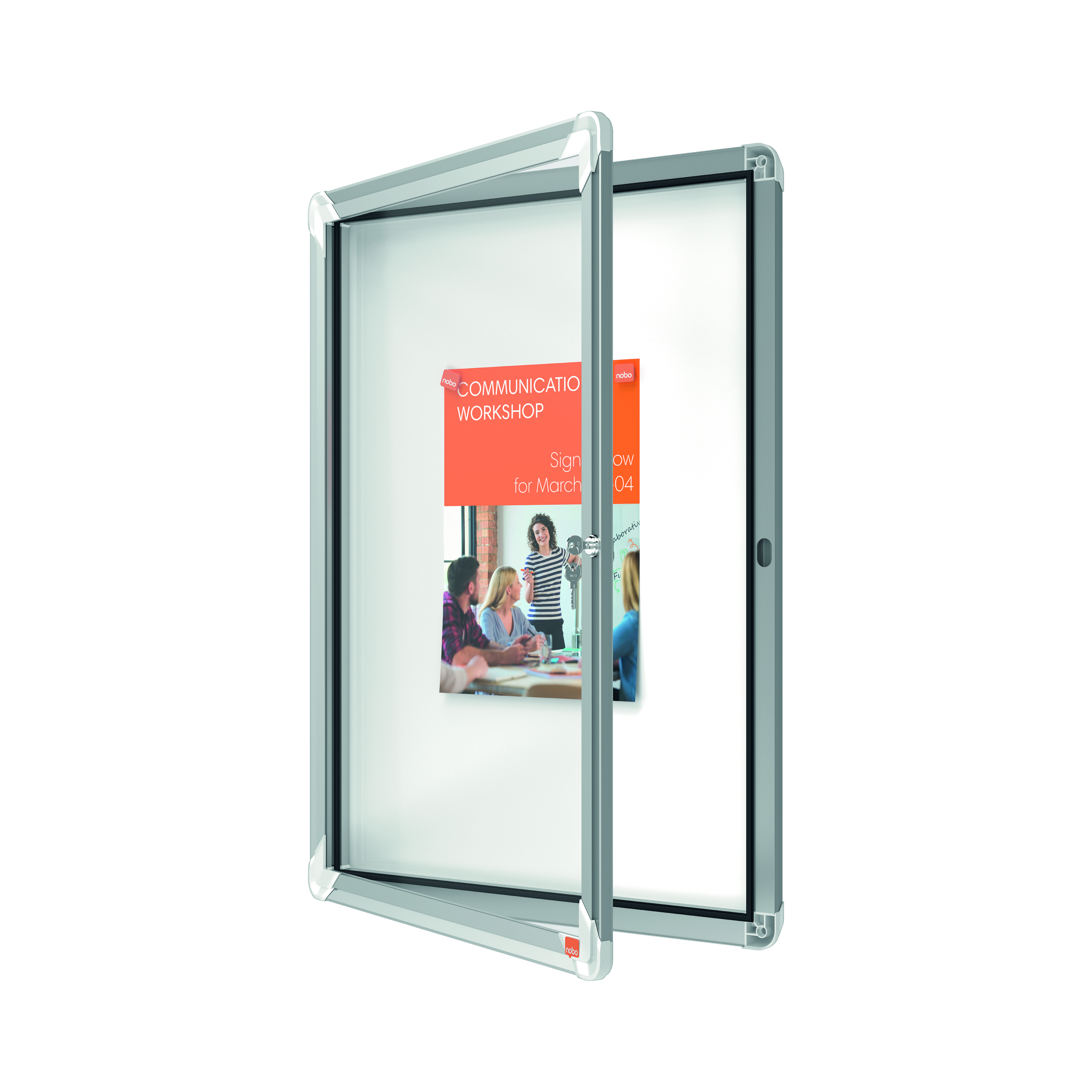 Nobo+Premium+Plus+Magnetic+Lockable+Notice+Board+4xA4+1902557