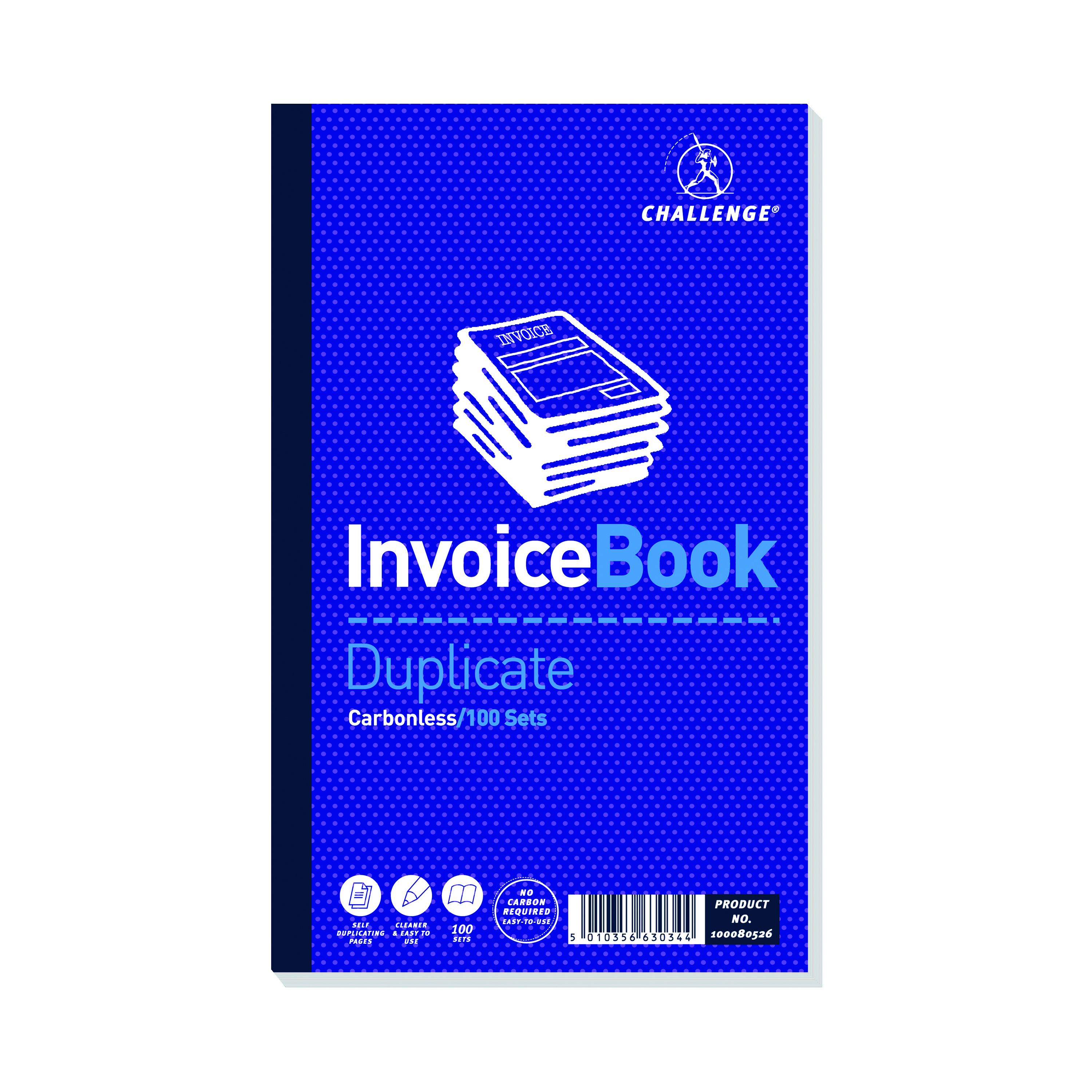 Challenge+Carbonless+Duplicate+Invoice+Book+100+Sets+210x130mm+%28Pack+of+5%29+100080526