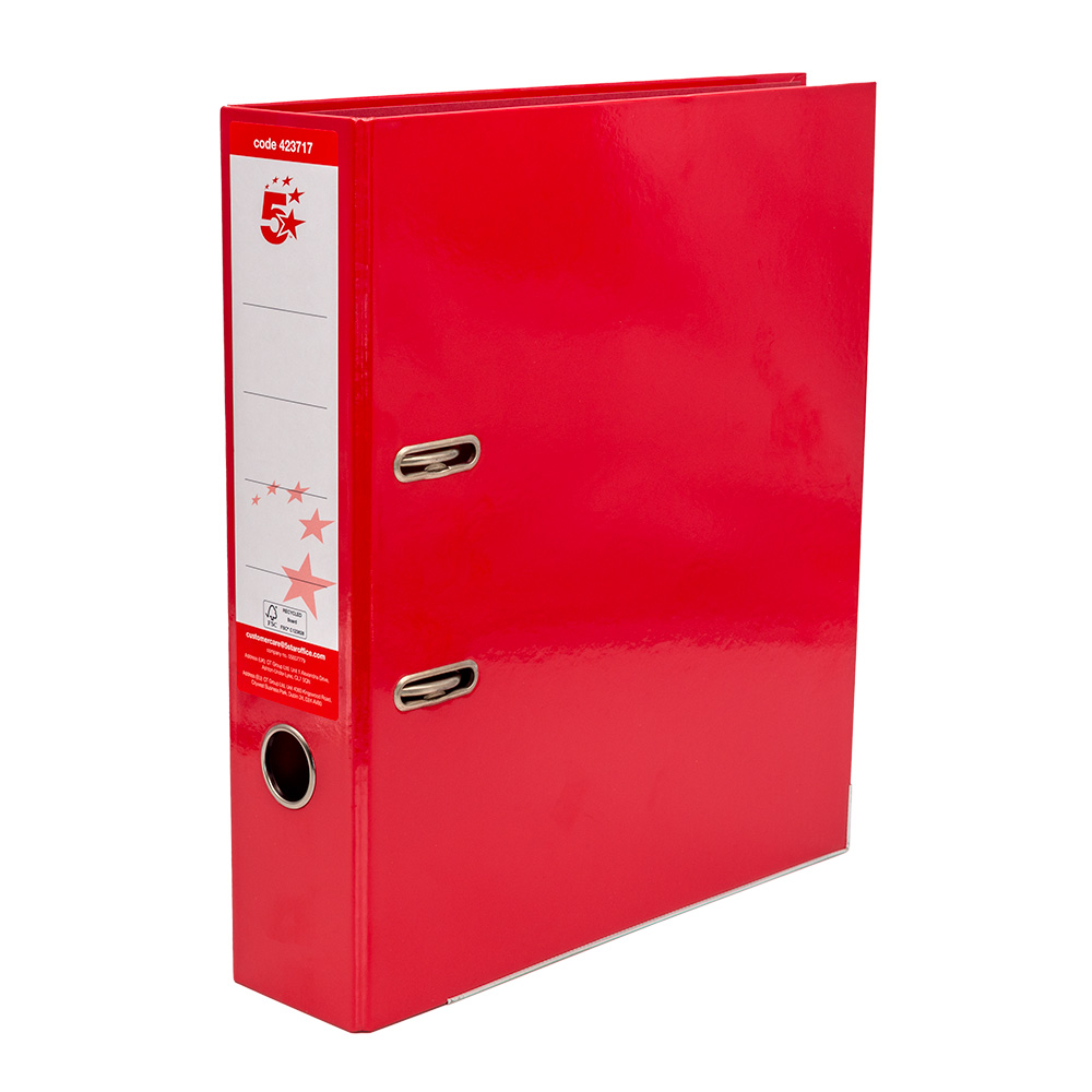 5+Star+Office+Lever+Arch+File+A4+Red+%28Pack+of+10%29