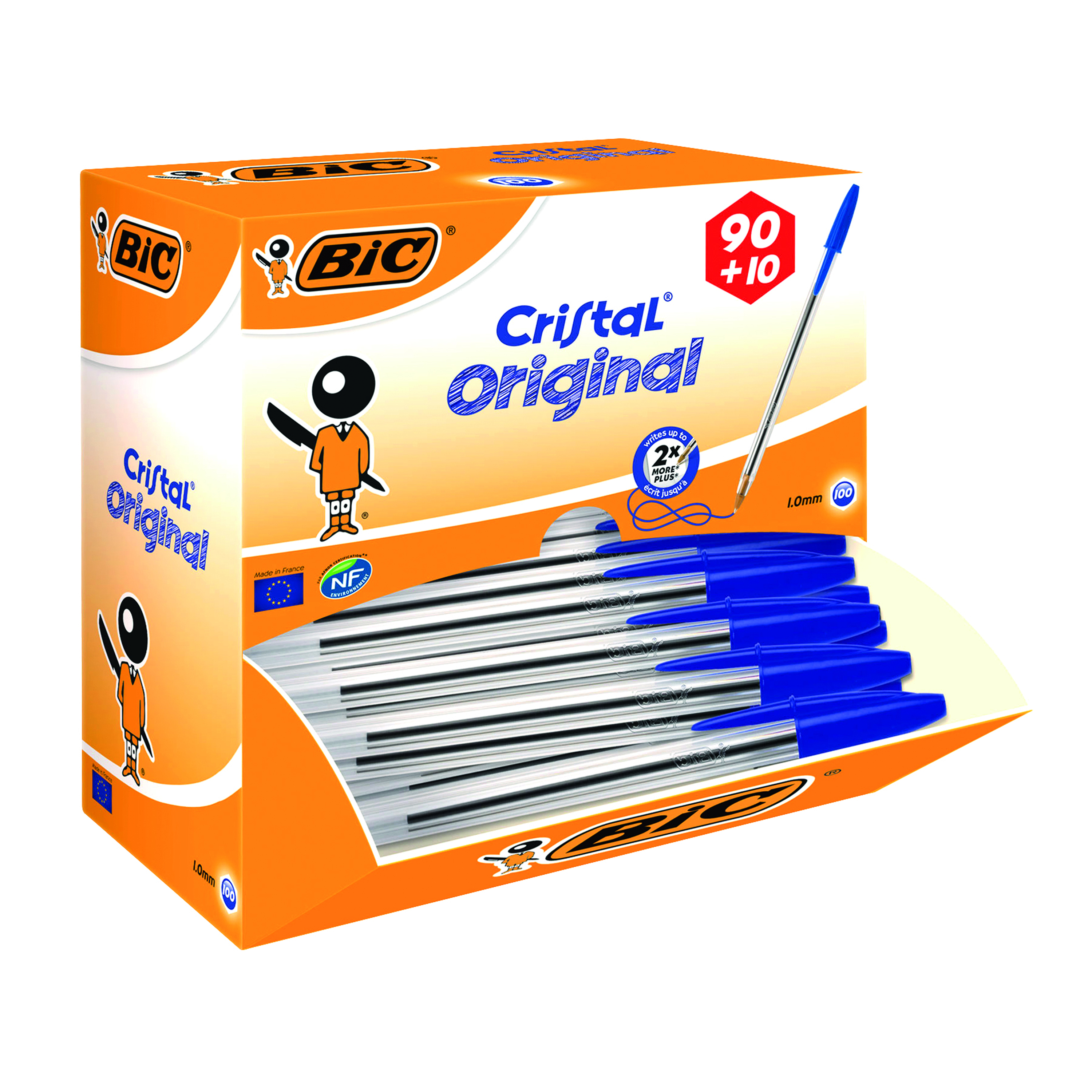 Bic+Cristal+Ballpoint+Pen+Medium+Blue+%28100+Pack%29+896039