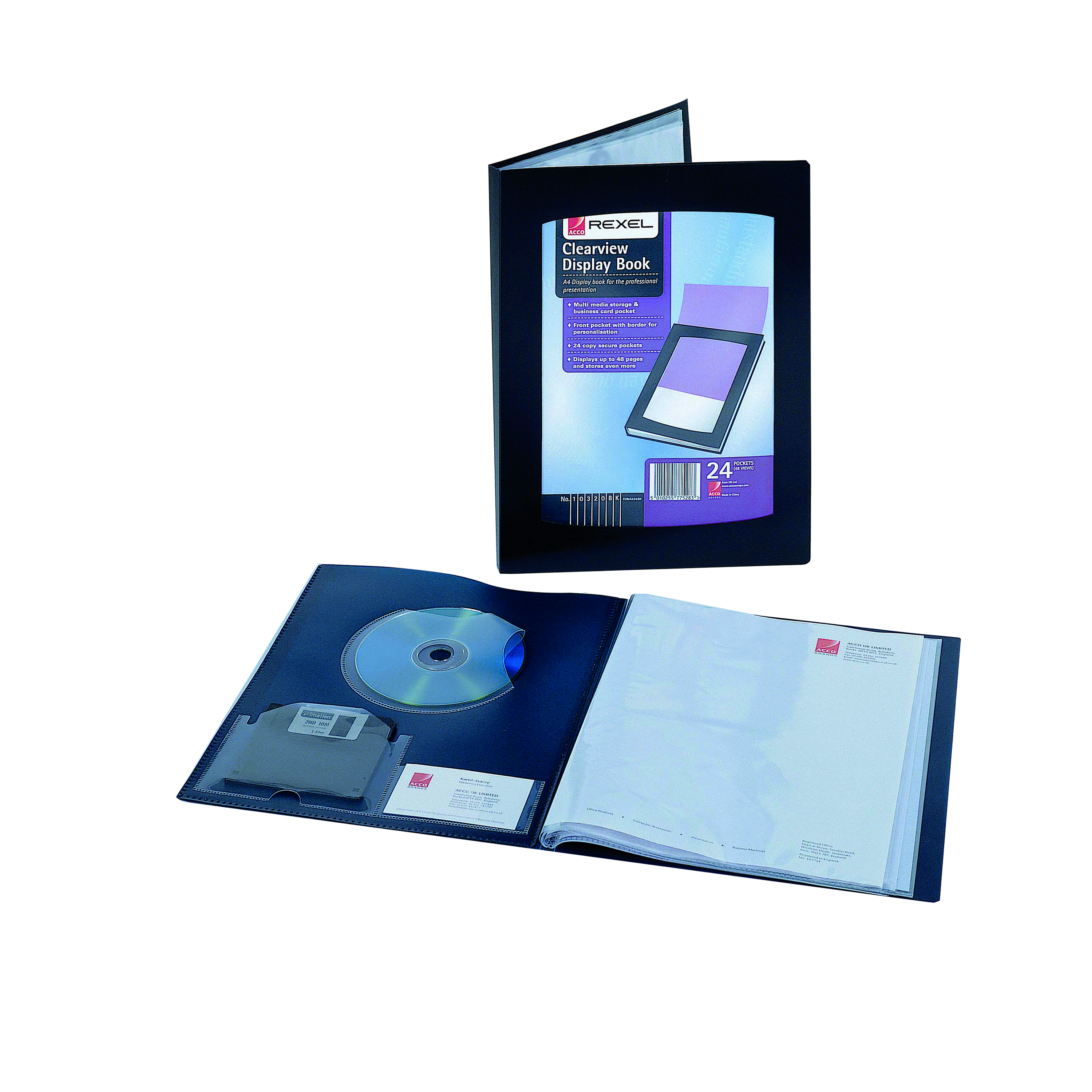 Rexel+Nyrex+Clearview+Display+Book+A5+24+Pocket+Black+10410BK