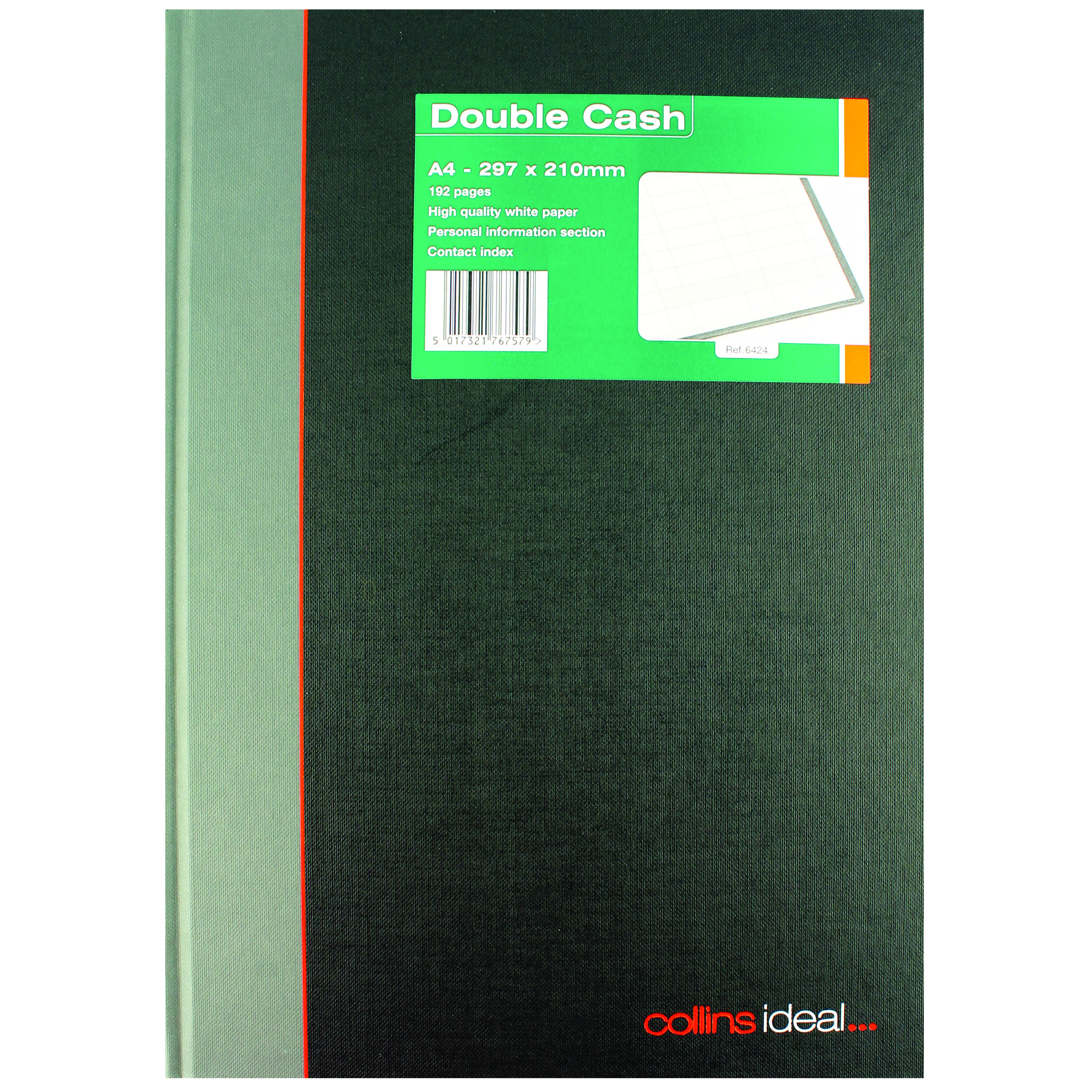 Ideal+A4+Cashbook+Casebound+Double+Cash+192+Pages+Black+6424