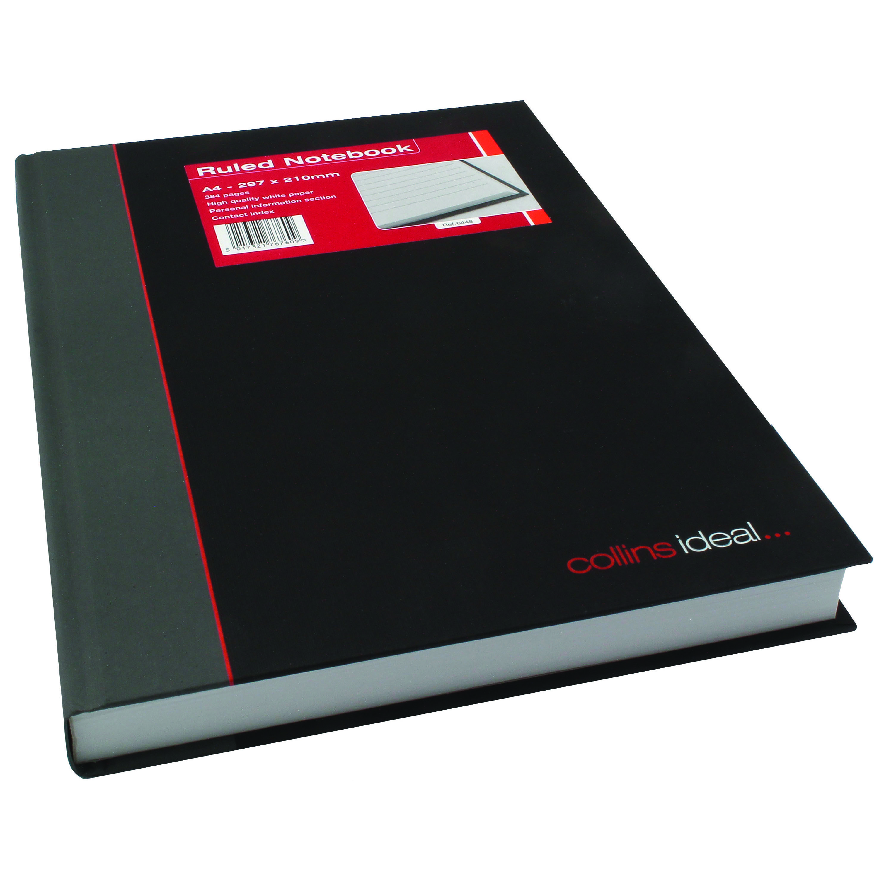 Ideal+A4+Cashbook+Casebound+Feint+384+Pages+Black+6448