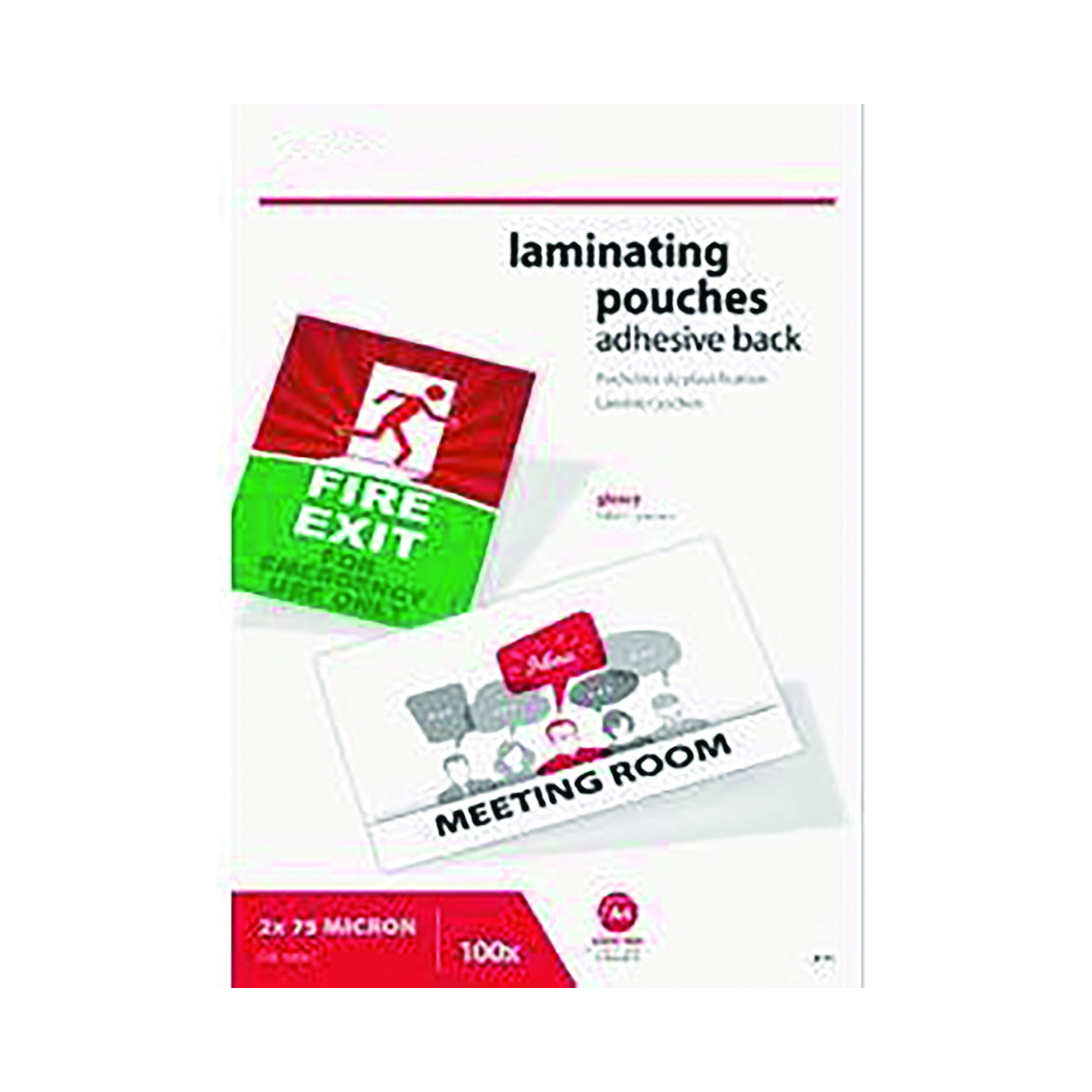 5+Star+Adhesive+Back+Laminating+Pouches+Glossy+2x75+150+Micron+A4+%28Pack+of+100%29