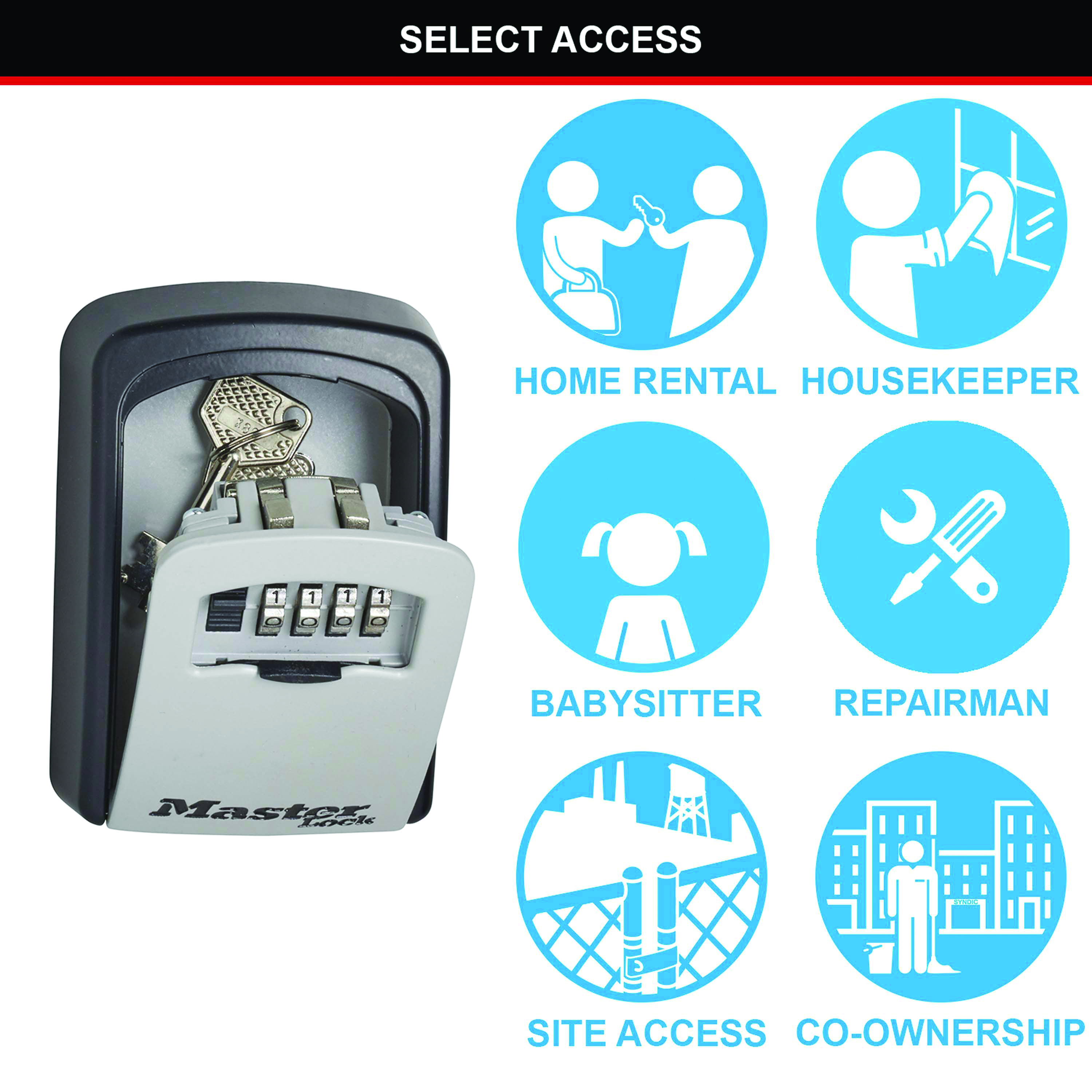 Master Lock Select Access 4-Digit Combination Lock Key Storage Unit 5401D