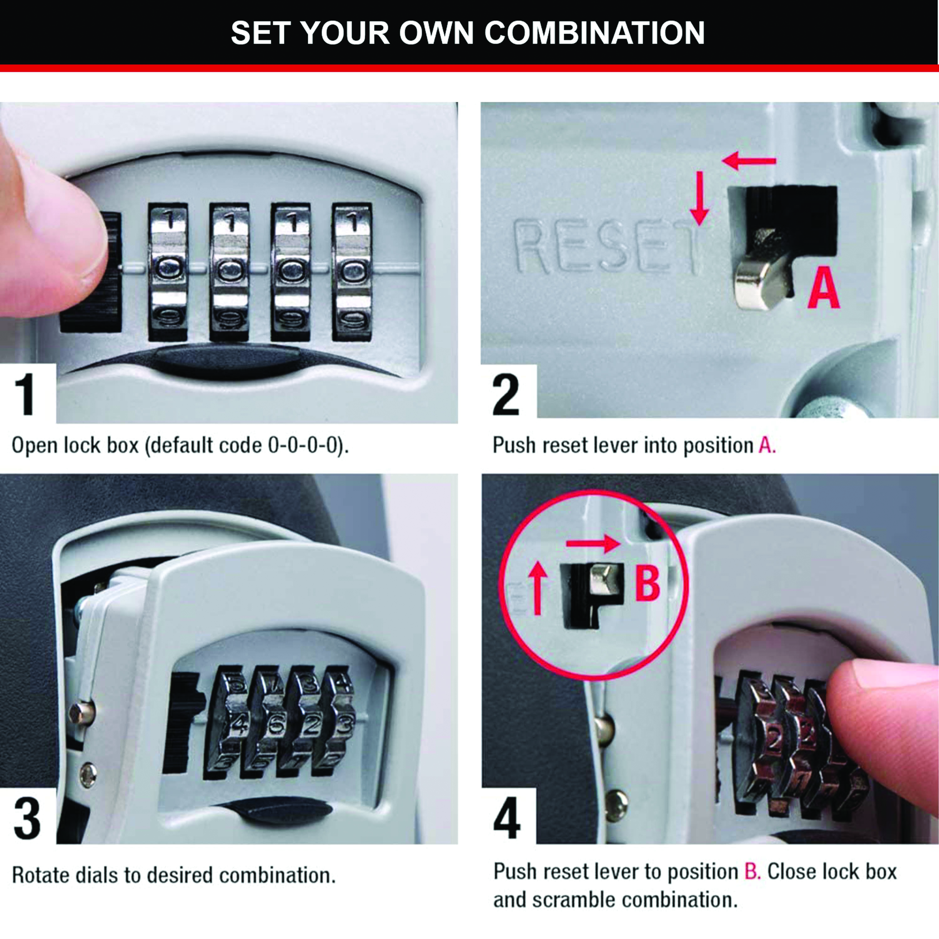 Storage Function Lock Set Master Lock Select Access 4-Digit Combination Lock Key Storage Unit 5401D