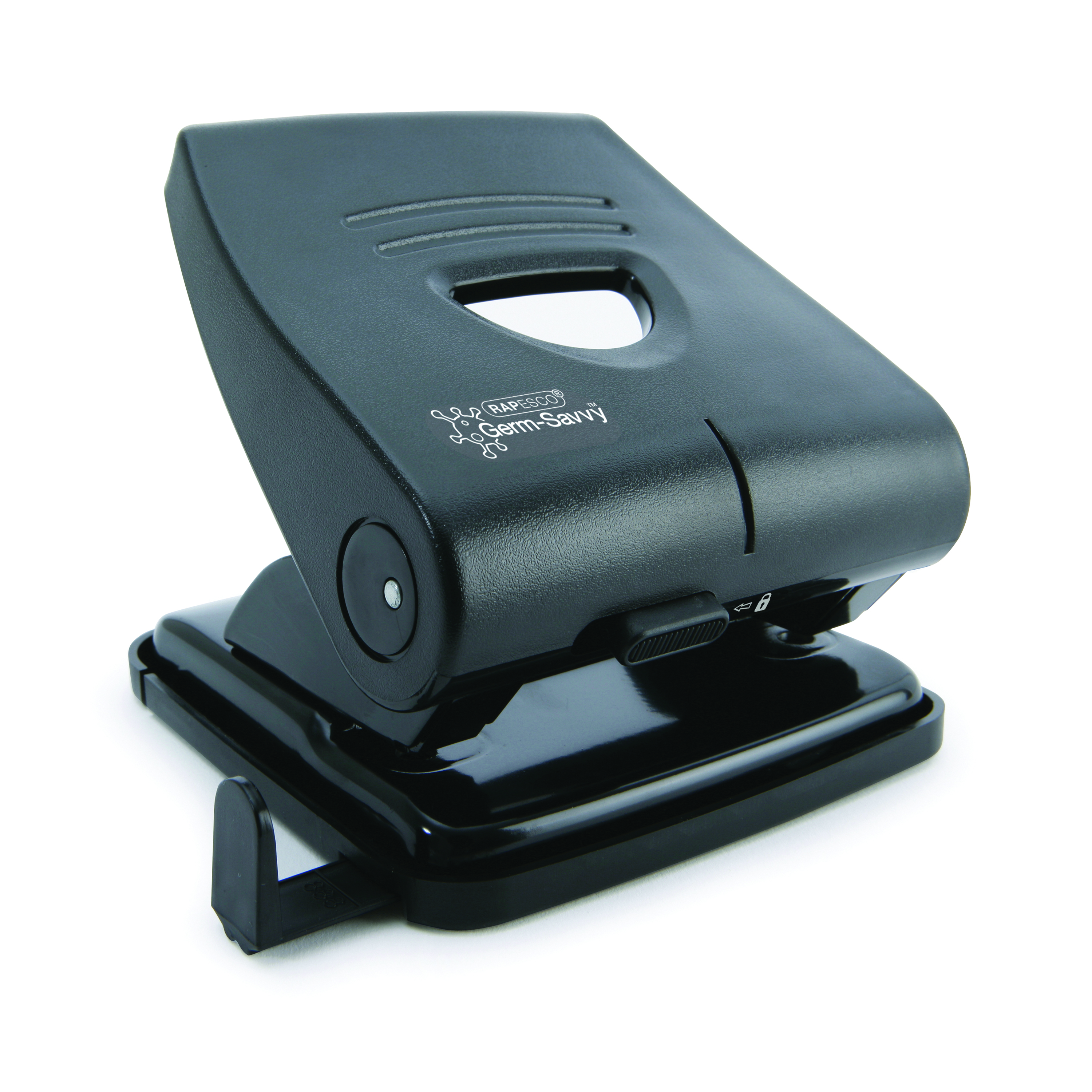 Rapesco+Germ-Savvy+827-P+2-Hole+Hole+Punch+30+Sheets+Black+PF827PB2