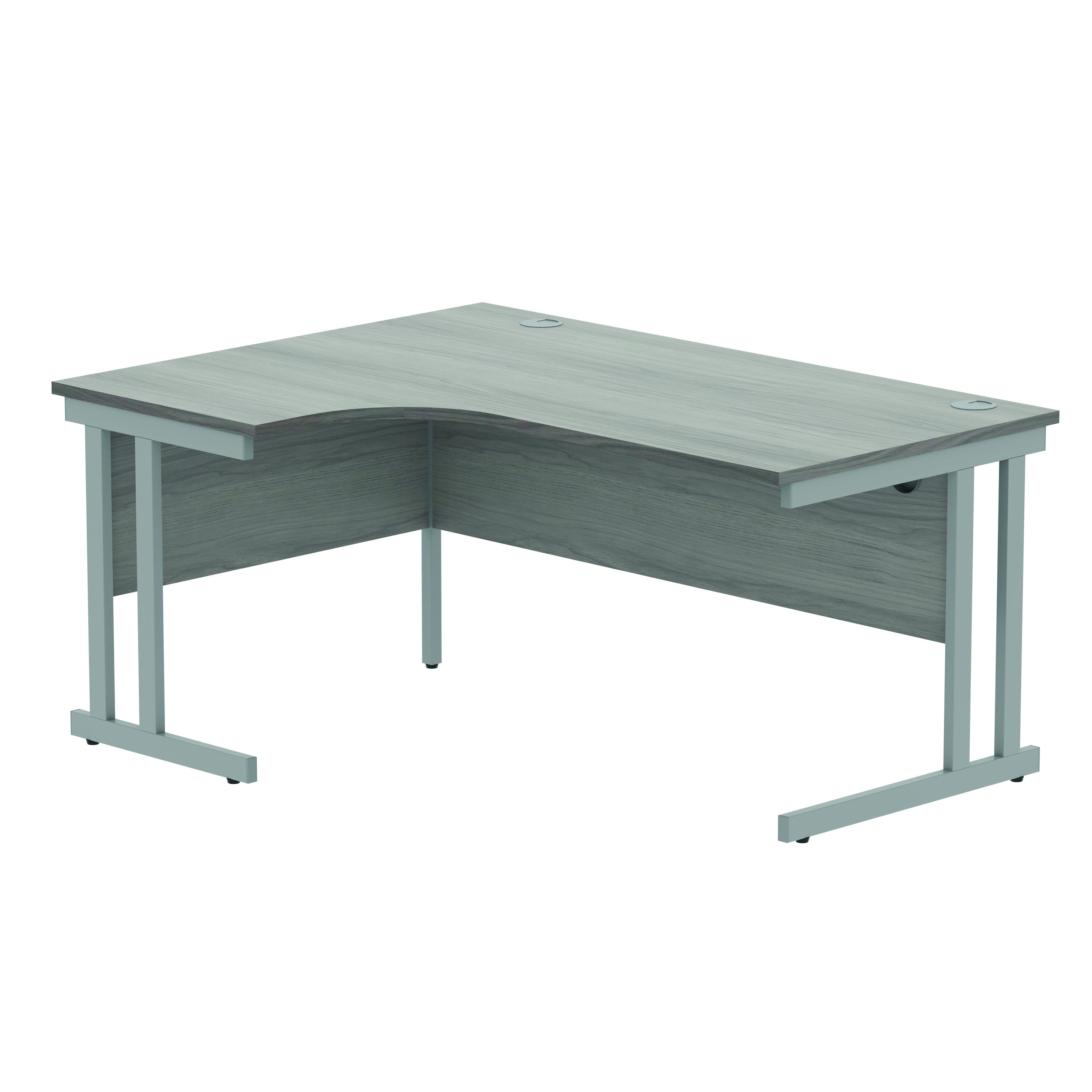 Polaris+Left+Hand+Radial+DU+Cantilever+Desk+1600x1200x730mm+Alaskan+Grey+Oak%2FSilver+KF882366