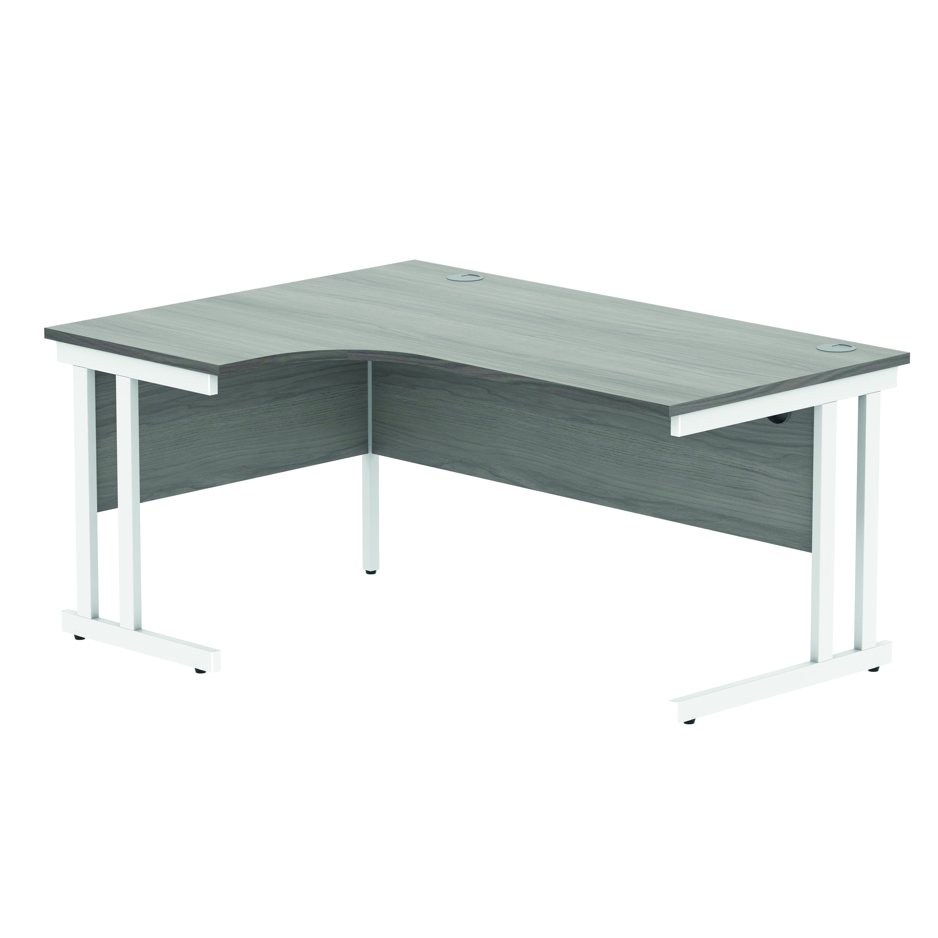 Polaris+Left+Hand+Radial+DU+Cantilever+Desk+1600x1200x730mm+Alaskan+Grey+Oak%2FWhite+KF882372