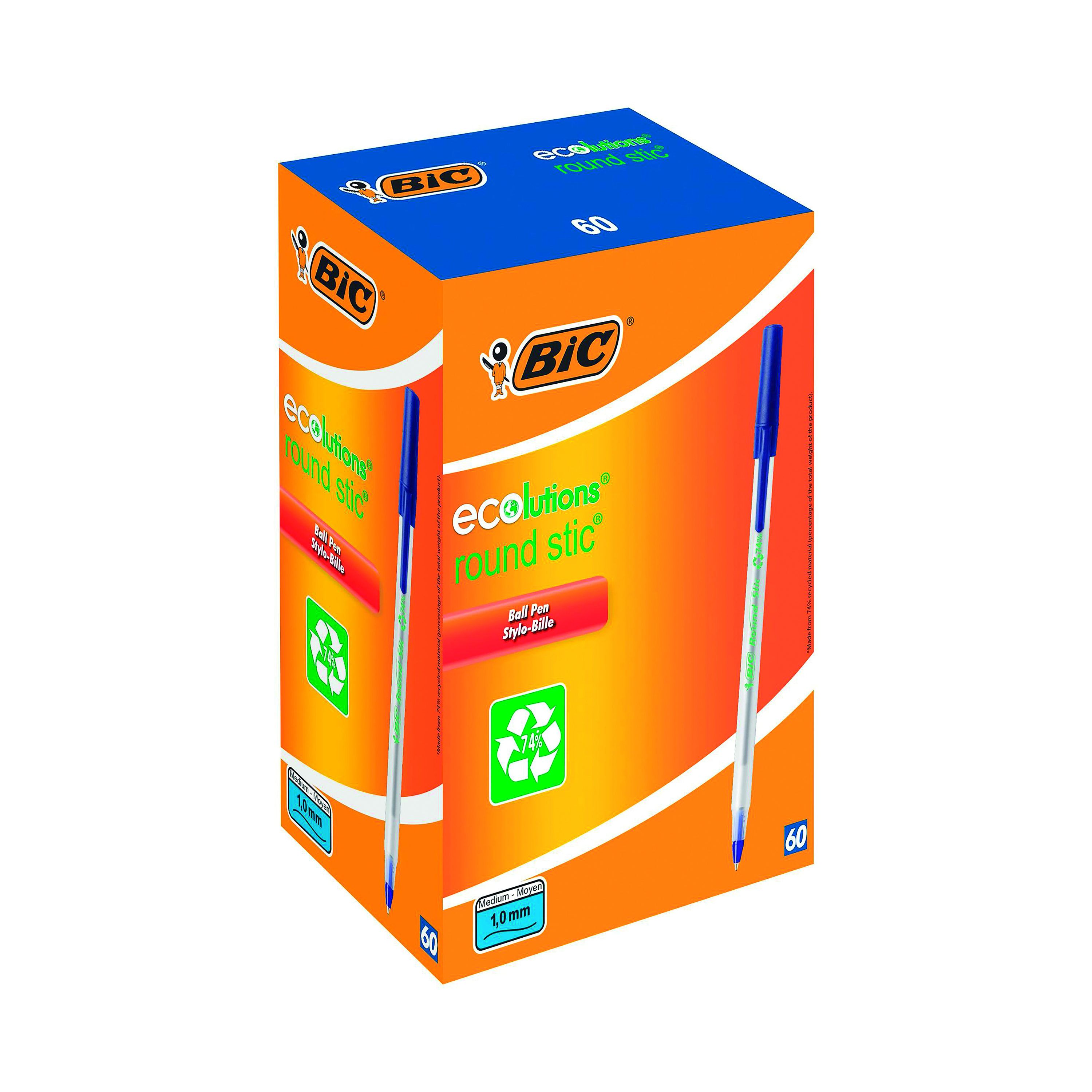 Bic+ECOlutions+Ballpoint+Pen+Medium+Blue+%28Pack+of+60%29+893240