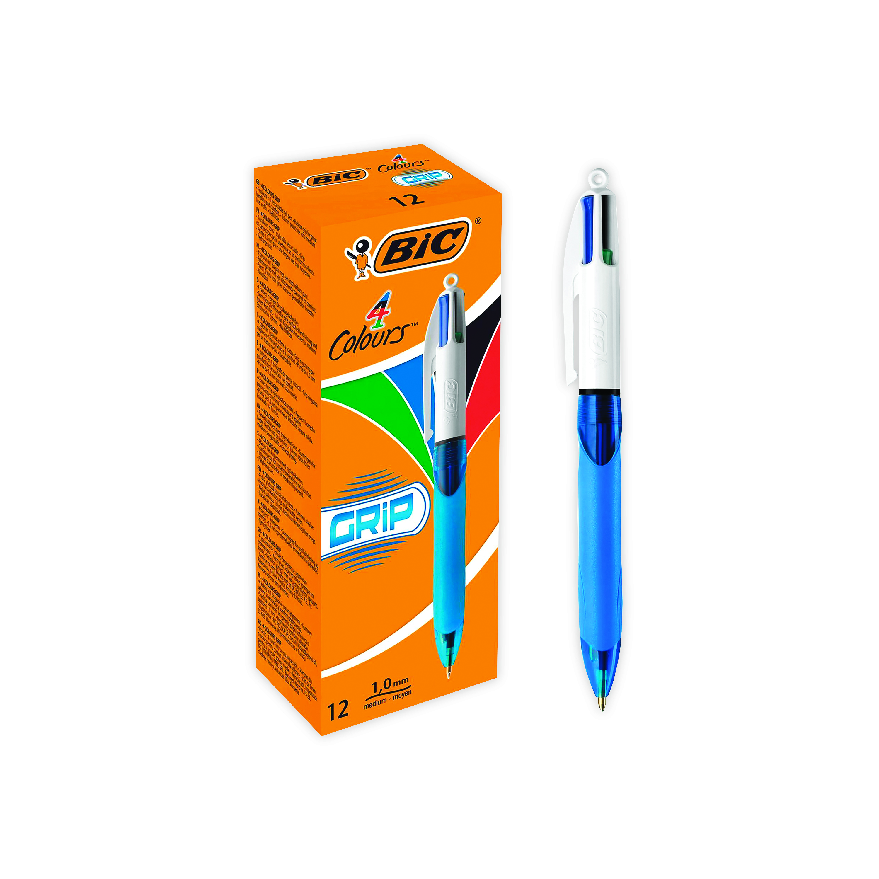Bic+4+Colours+Comfort+Grip+Retractable+Ballpoint+Pen+%28Pack+of+12%29+8871361