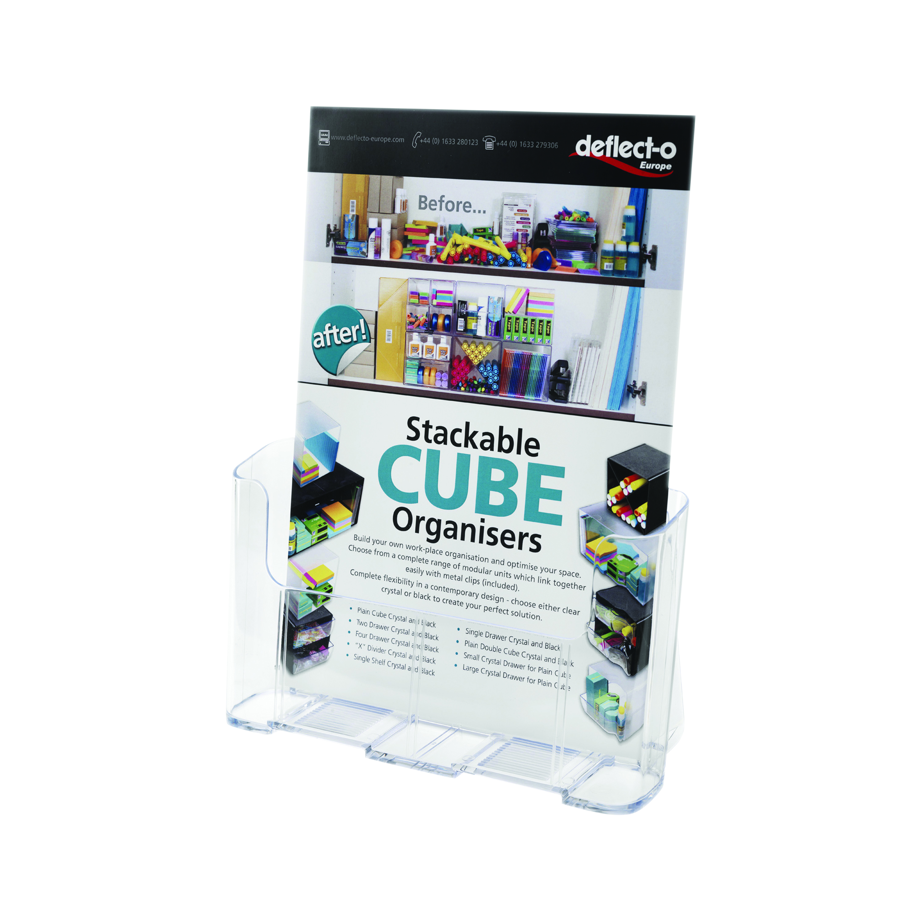 Deflecto+4+Tier+Literature+Holder+1%2F3+A4+DE777YTCRY