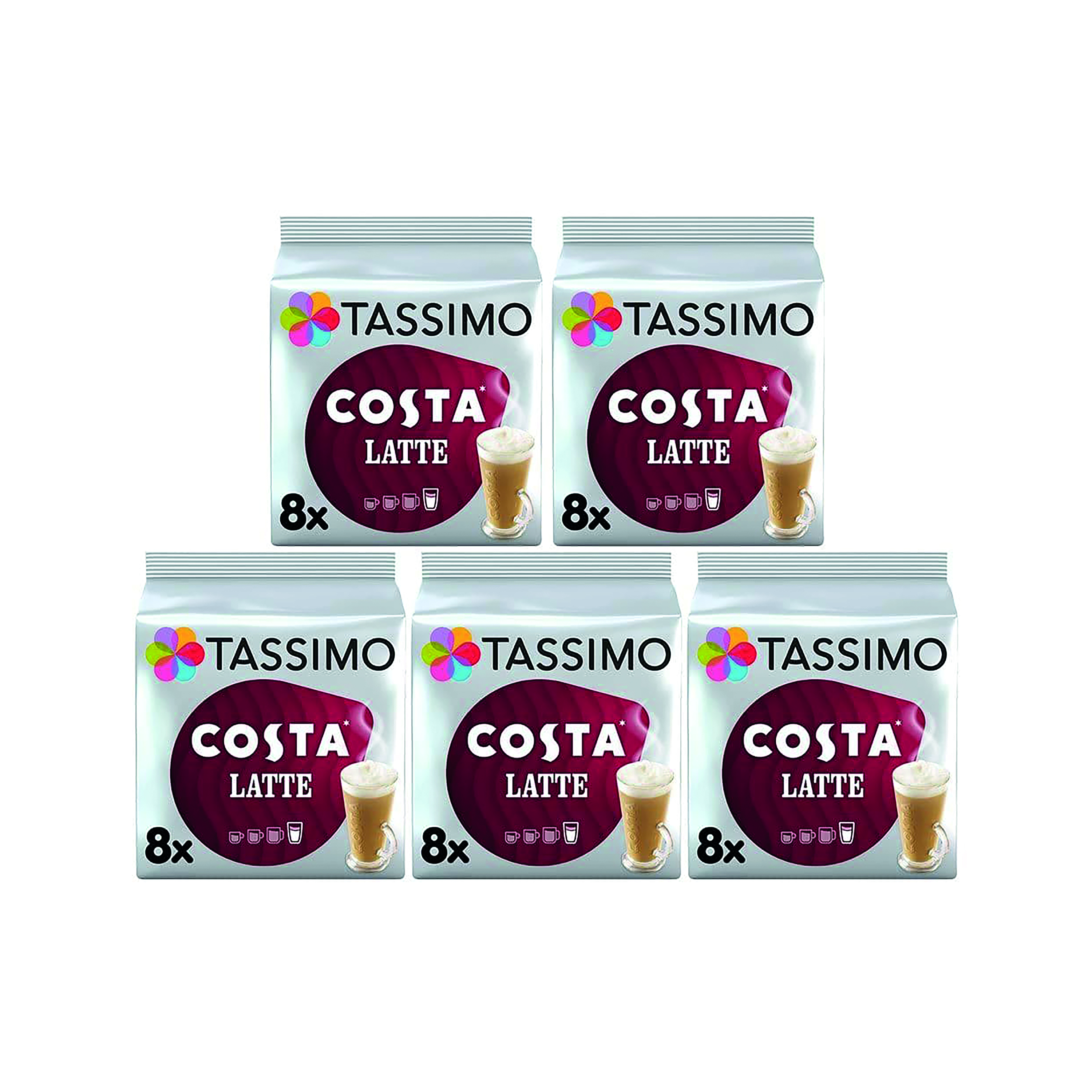 Tassimo+Costa+Latte+Coffee+16+Pods+x5+Pack+%28Pack+of+80%29+4056534