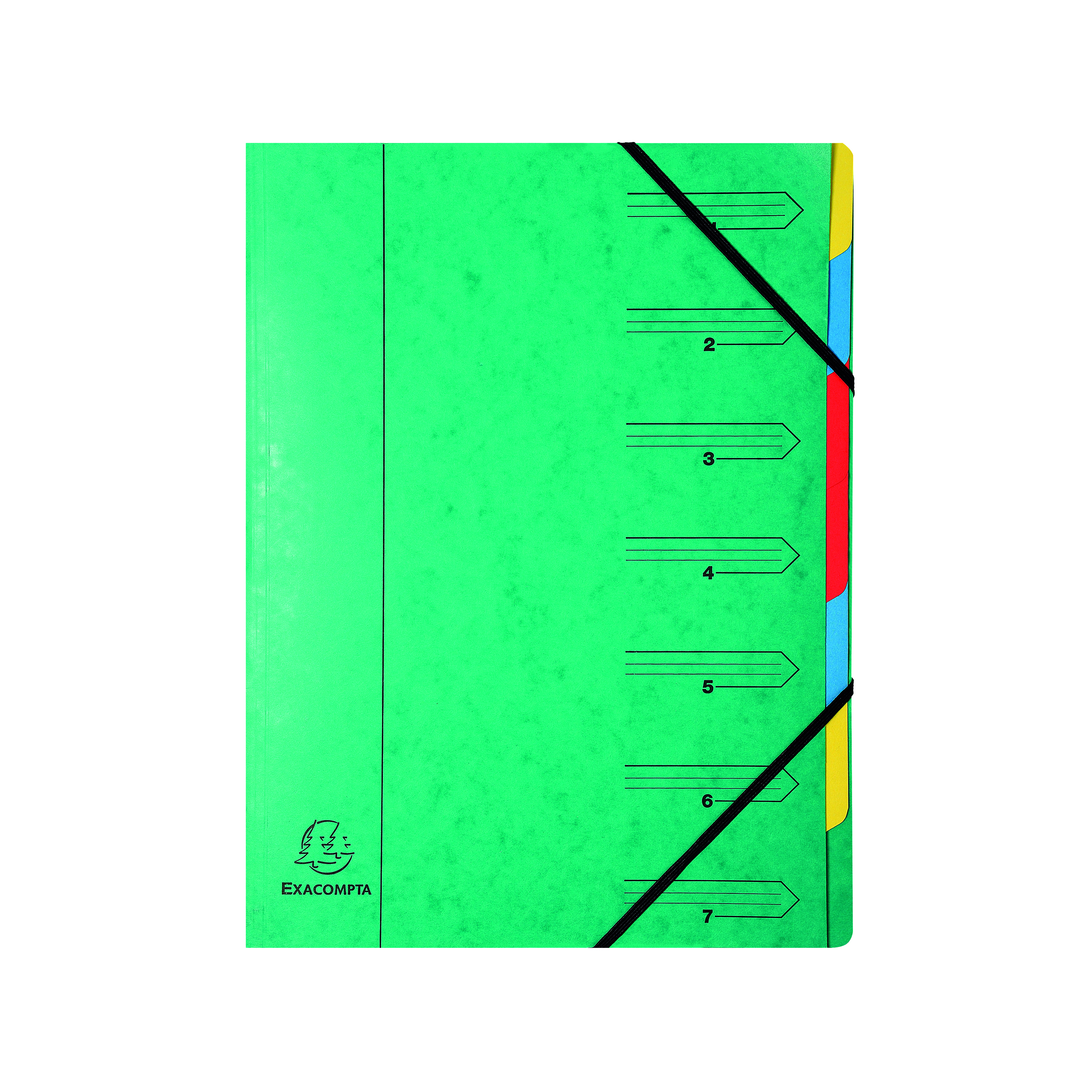 Exacompta+Europa+7-Part+Organiser+400gsm+Pressboard+A4+Green+5220Z