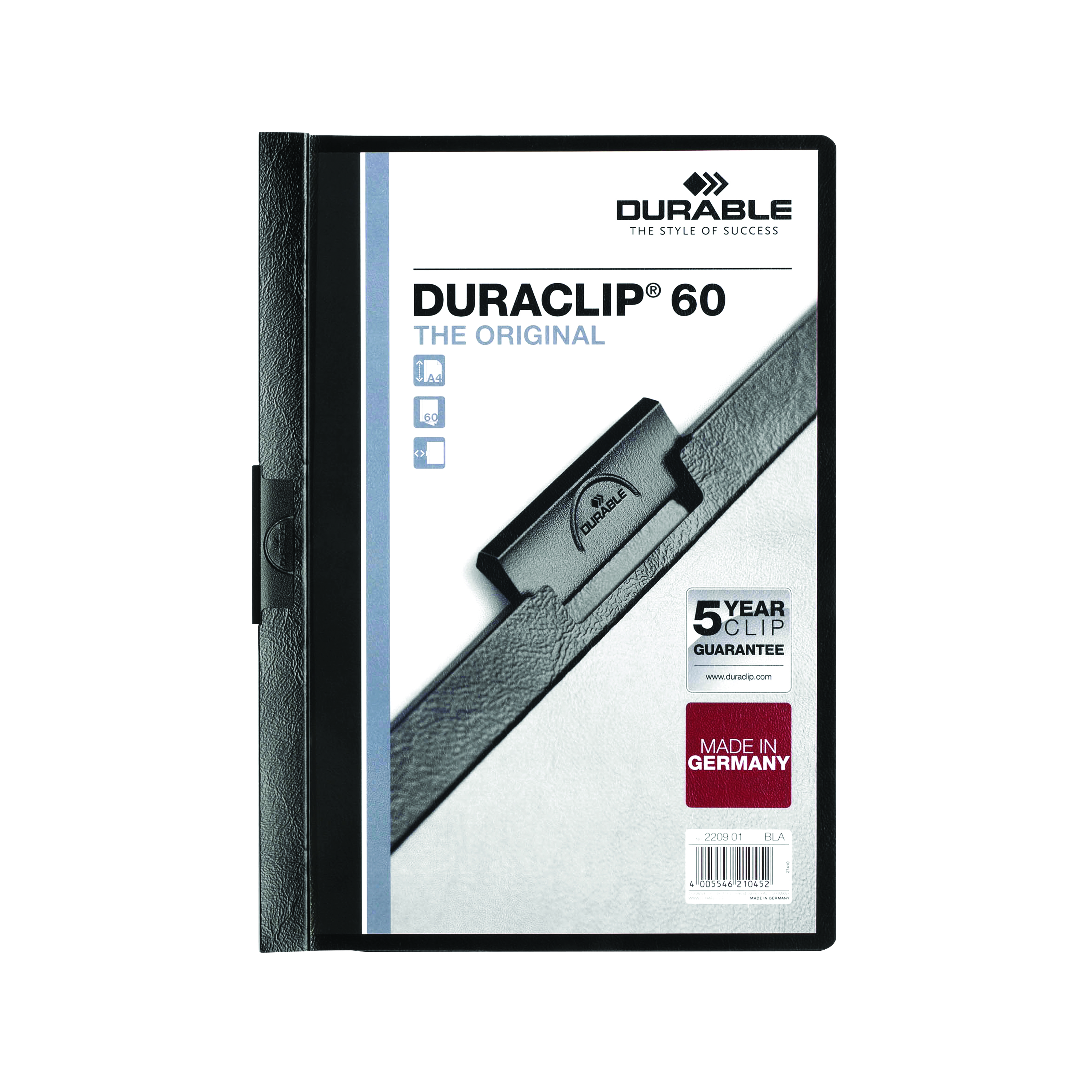 Durable+Clip+Folder+DURACLIP+60+A4+Black+%28Pack+of+25%29+2209%2F01