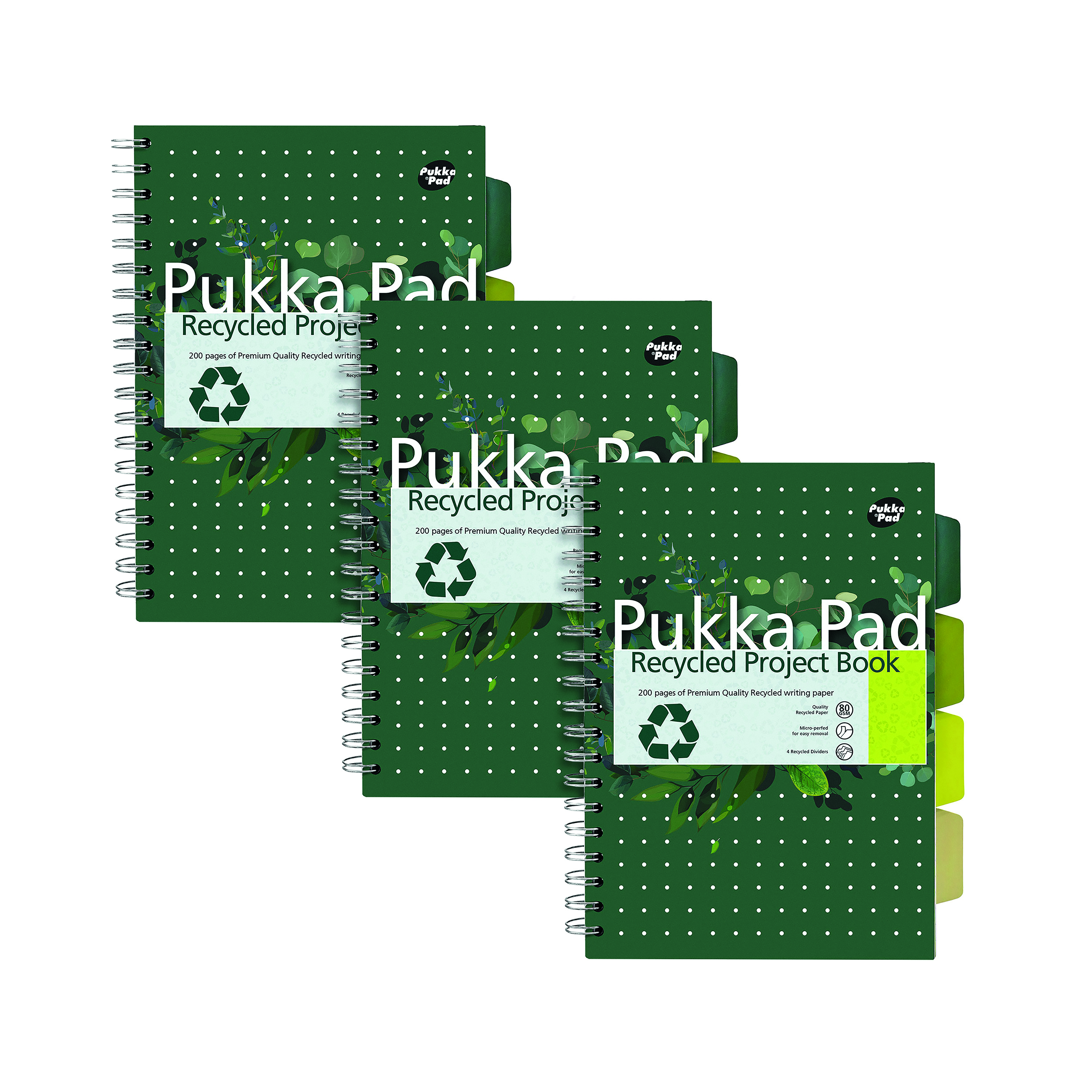 Pukka+Pad+Recycled+Project+Book+B5+Green+%28Pack+of+3%29+6052-REC