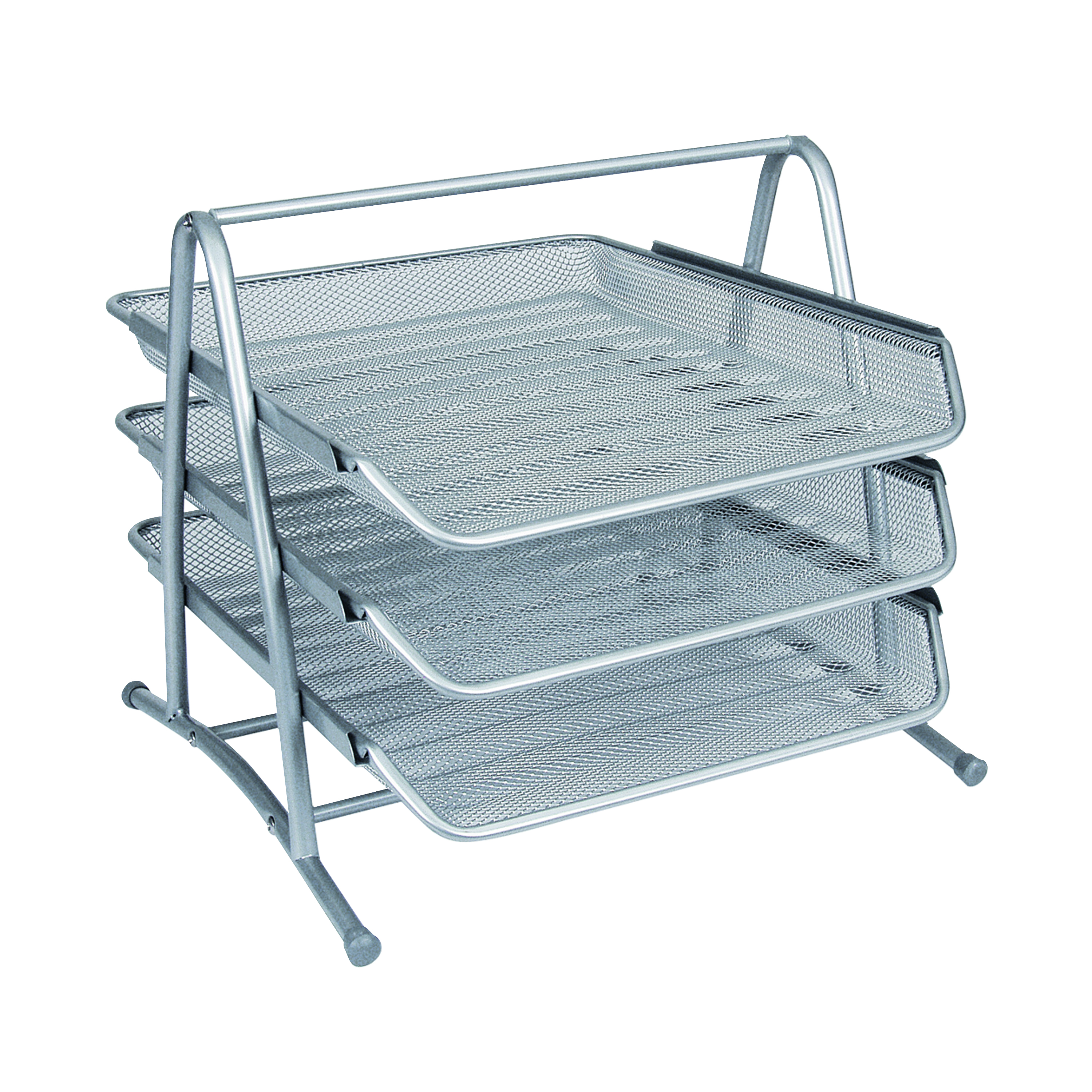 Q-Connect+3+Tier+Letter+Tray+Silver+KF00822