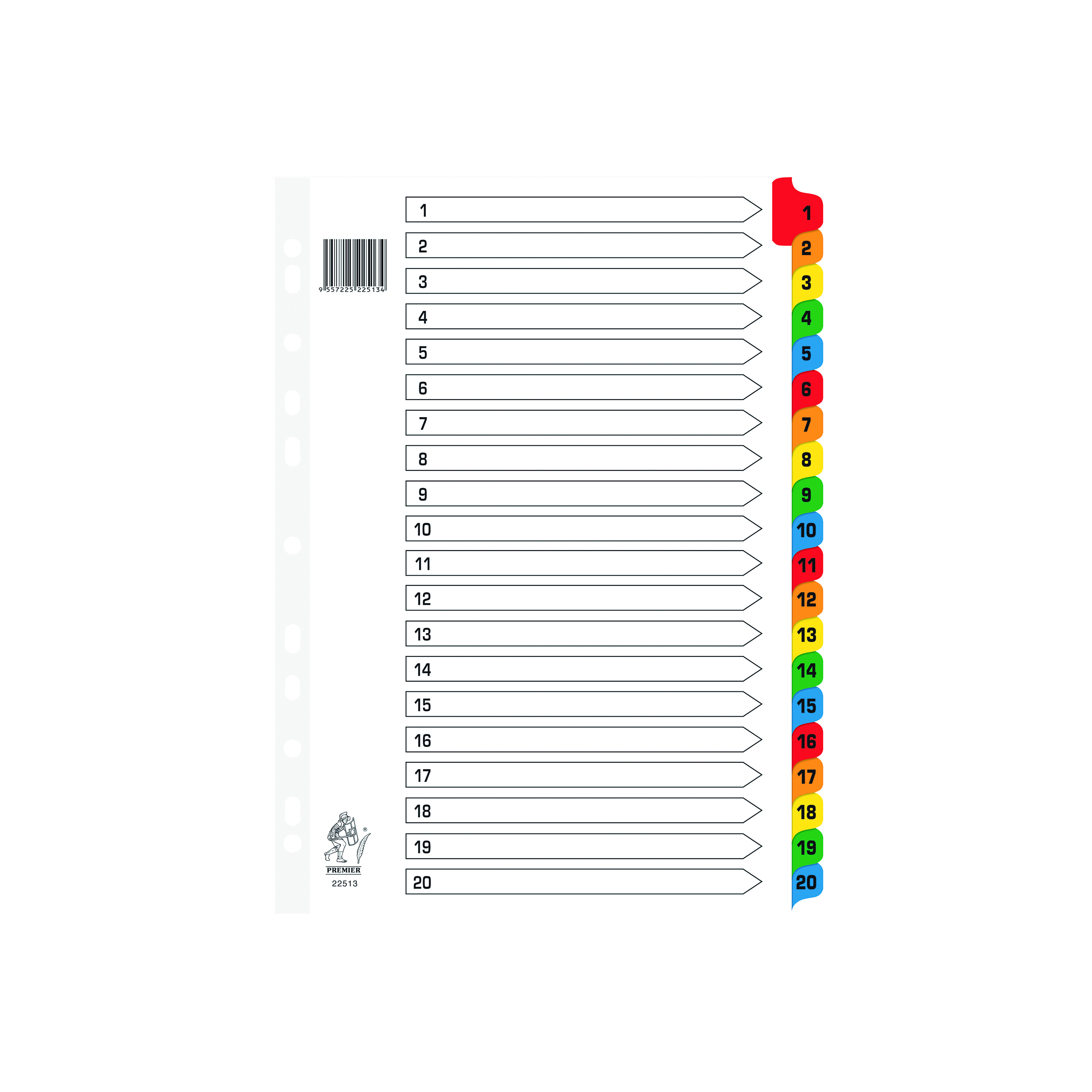 Assorted+A4+1-20+Mylar+Index+WX01521