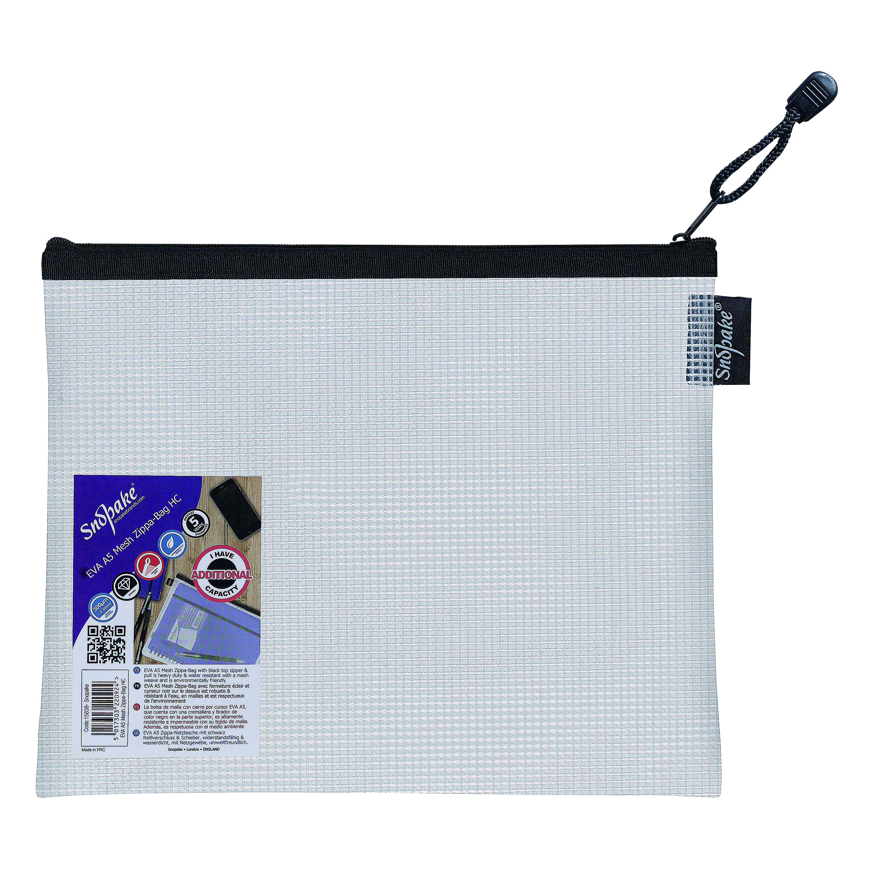 Snopake+Eva+Mesh+Zippa+Bag+A5+%283+Pack%29+15838