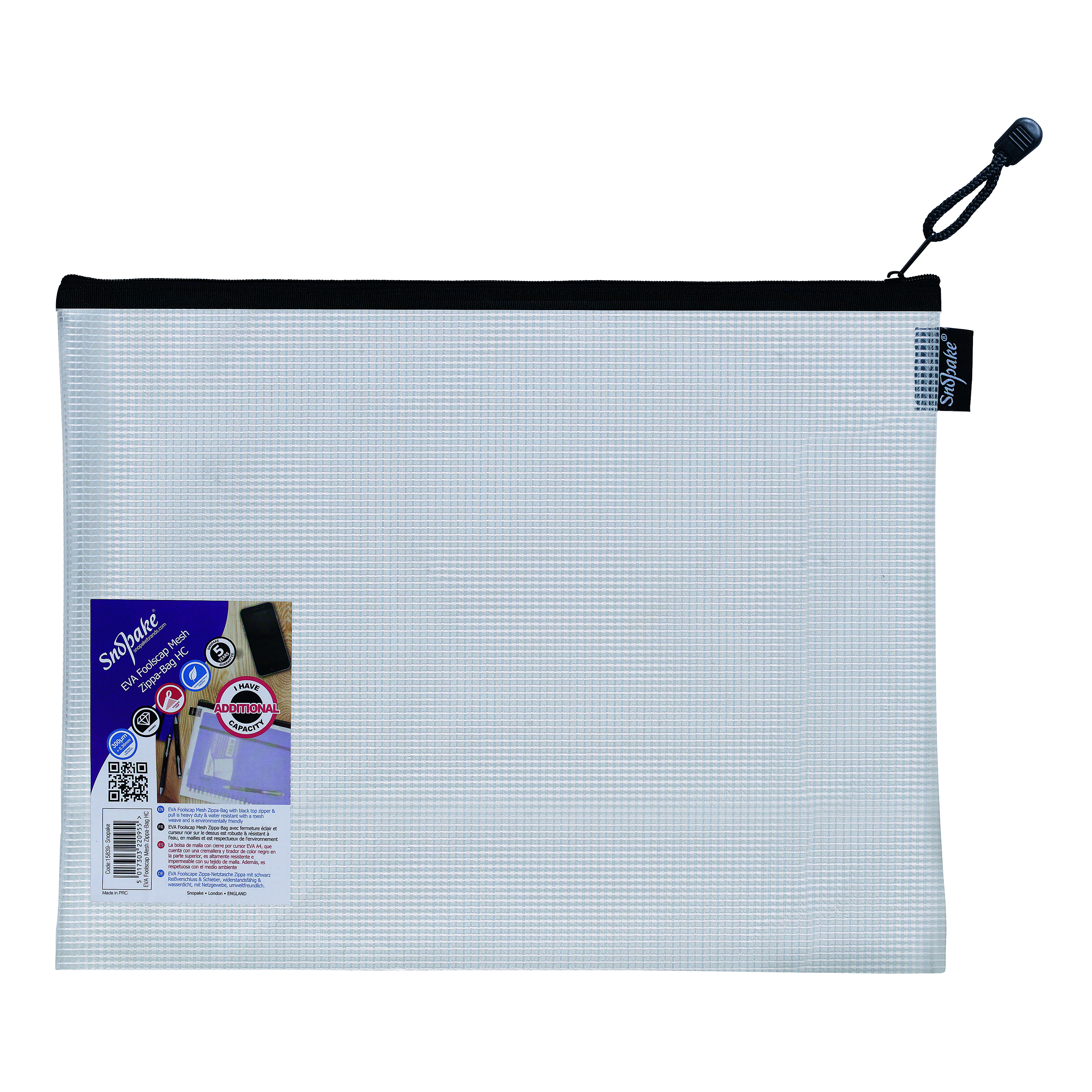 Snopake+Eva+Mesh+Zippa+Bag+Foolscap+%283+Pack%29+15839