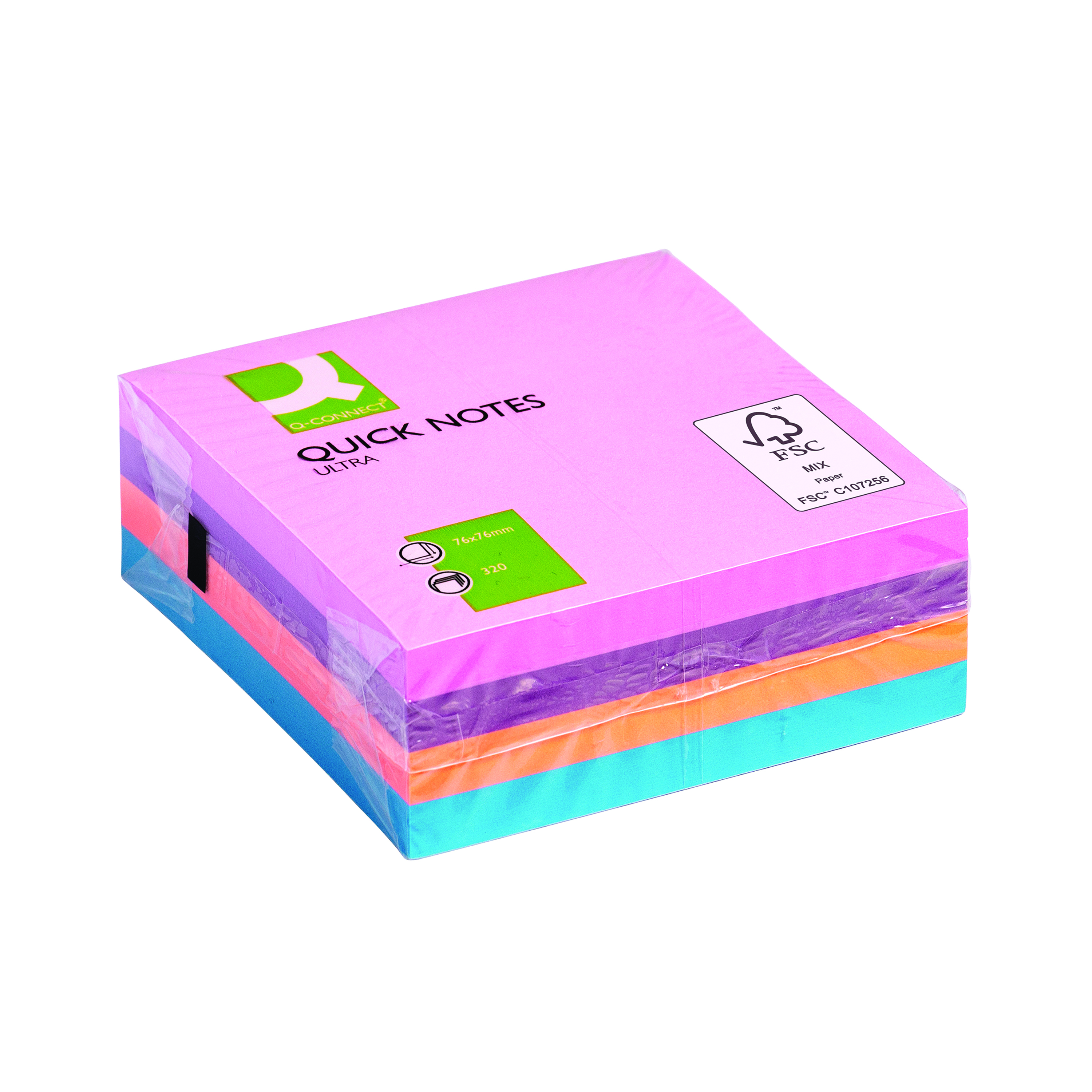 Q-Connect+Ultra+Cube+76x76mm+320+Sheets+Assorted