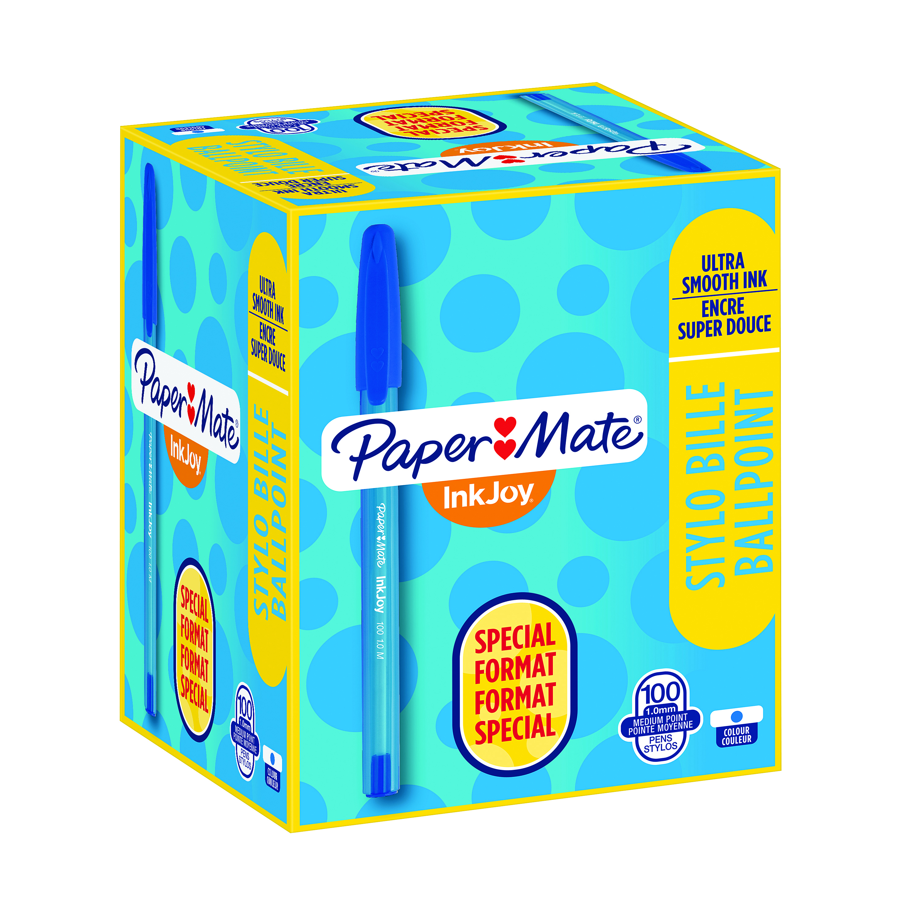 PaperMate+InkJoy+100+Ballpoint+Pen+Medium+Blue+%28Pack+of+100%29+S0977420