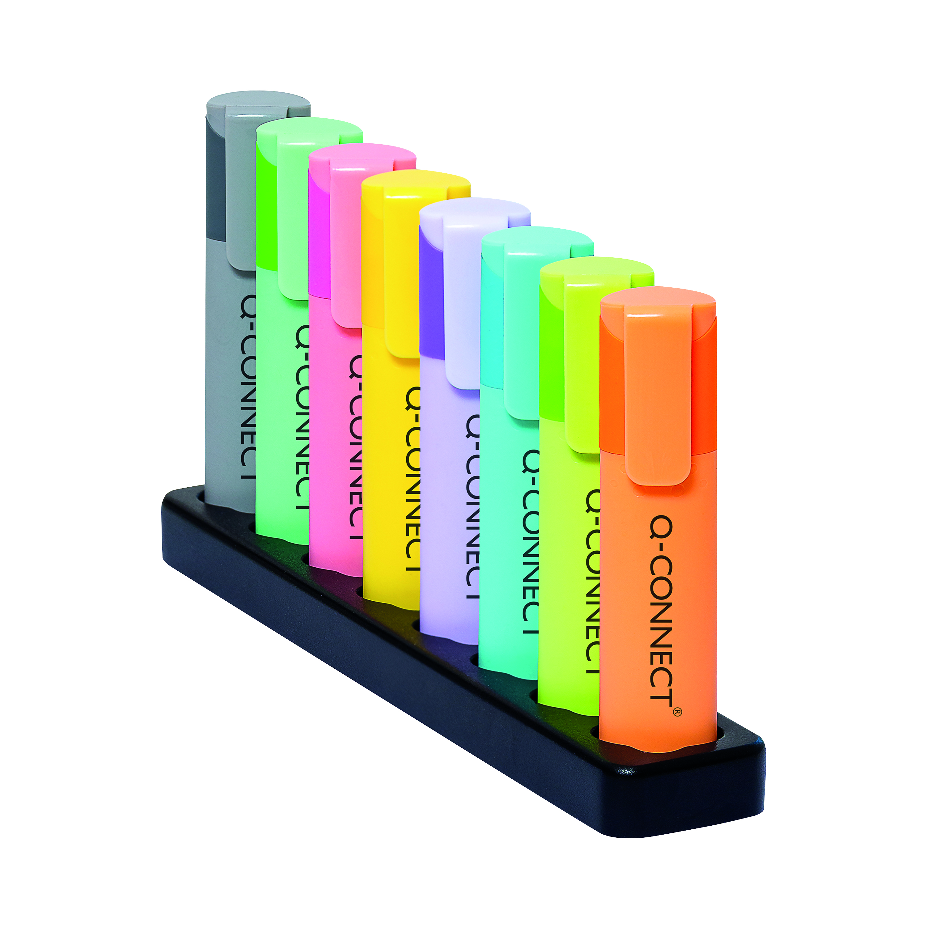 Q-Connect+Deskset+with+8+Pastel+Highlighters+%28Pack+of+8%29+KF17806