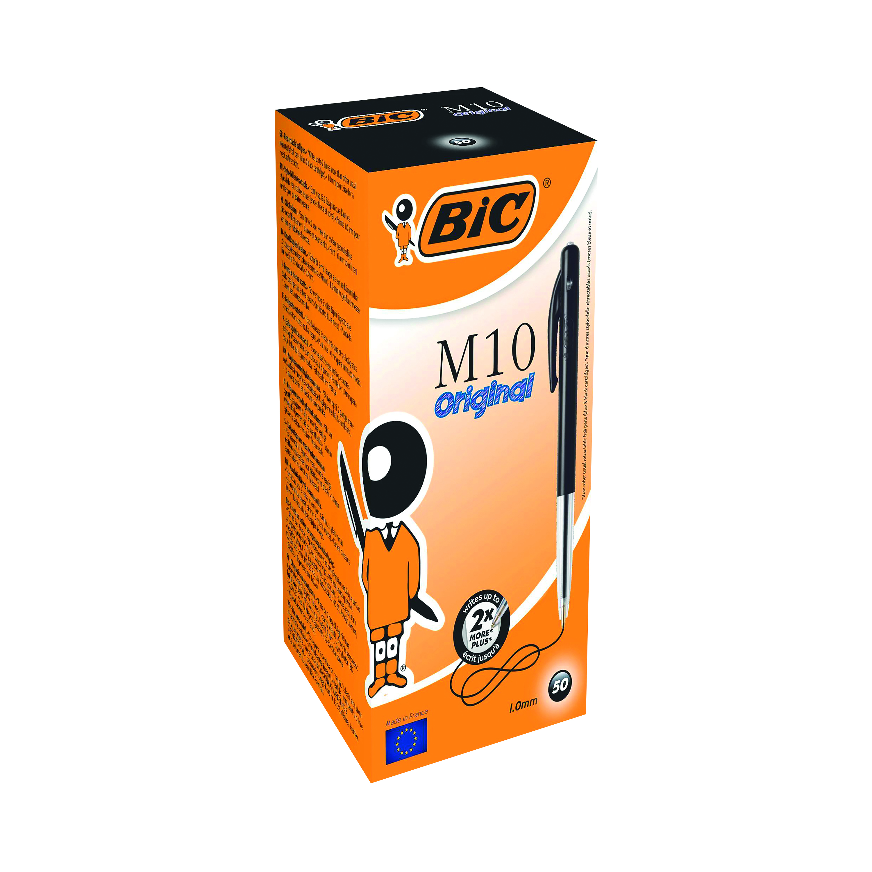 Bic+M10+Clic+Retractable+Ballpoint+Pen+Medium+Black+Pack+of+50+1199190125