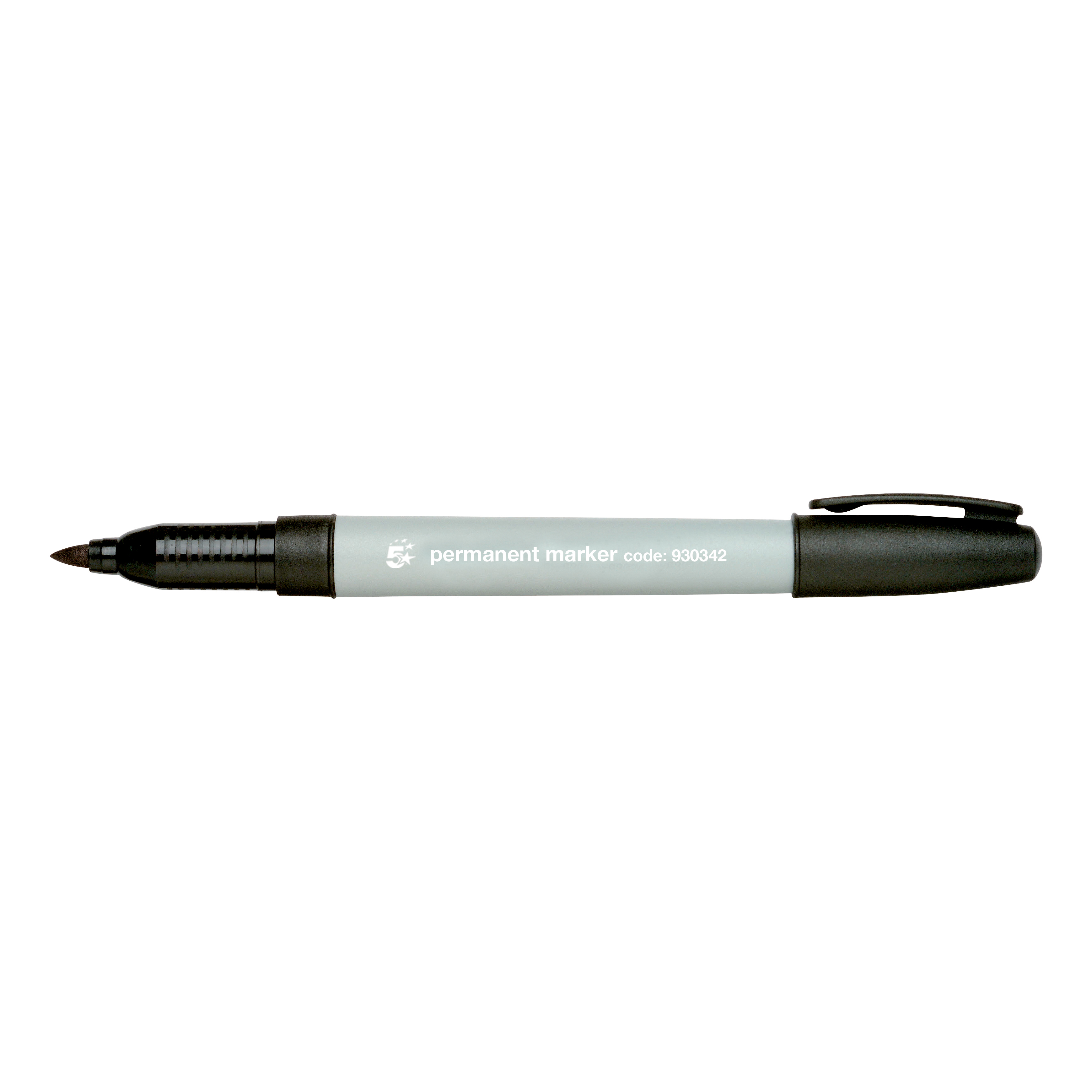 5+Star+Office+Permanent+Marker+Fine+Tip+0.8mm+Line+Black+%28Pack+of+10%29
