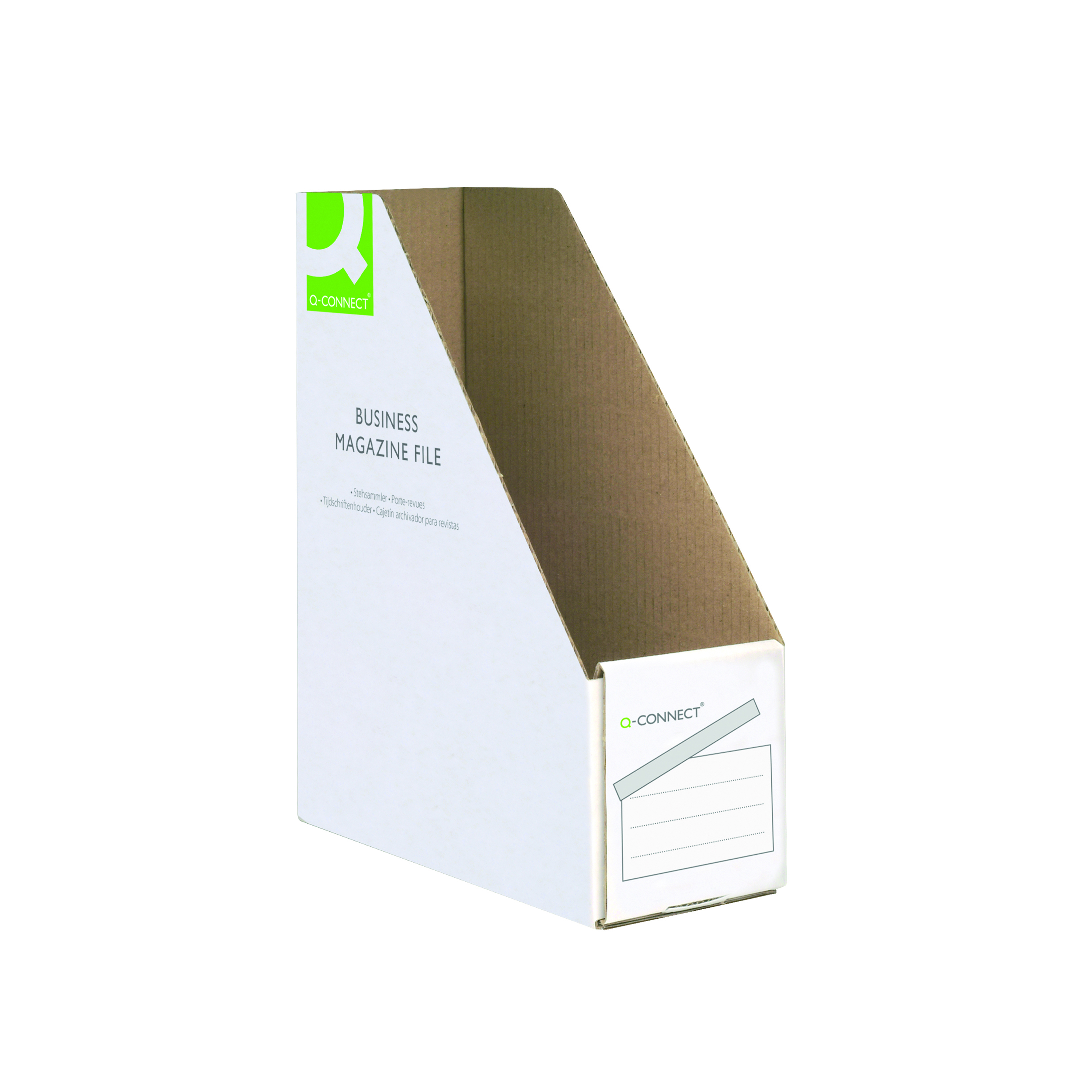 Q-Connect+Business+Magazine+File+W100xD230xH300mm+White+%28Pack+of+10%29+KF21659