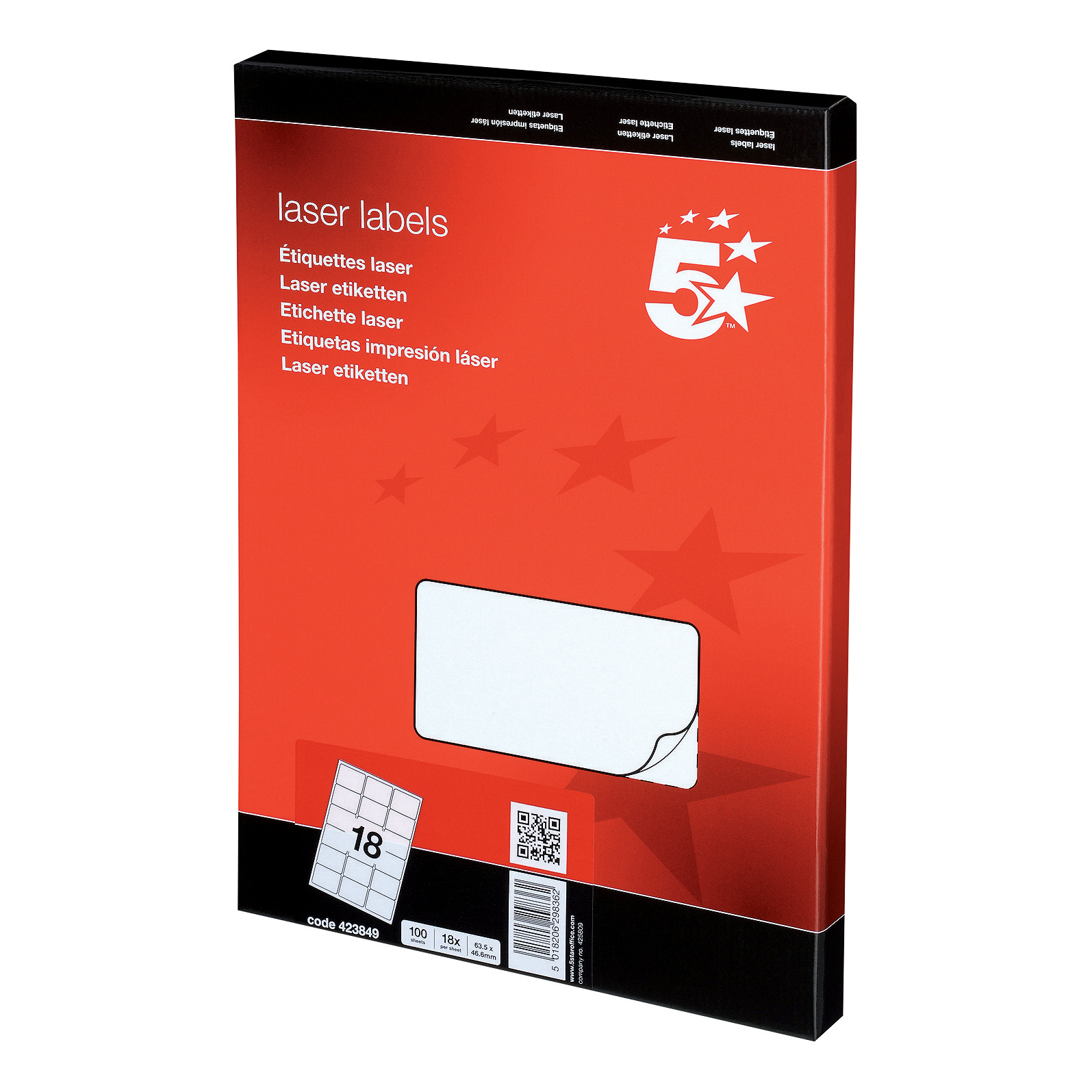 5+Star+Multipurpose+Labels+Laser+Copier+Inkjet+63.5x46.6mm+White+%28Pack+of+1800%29