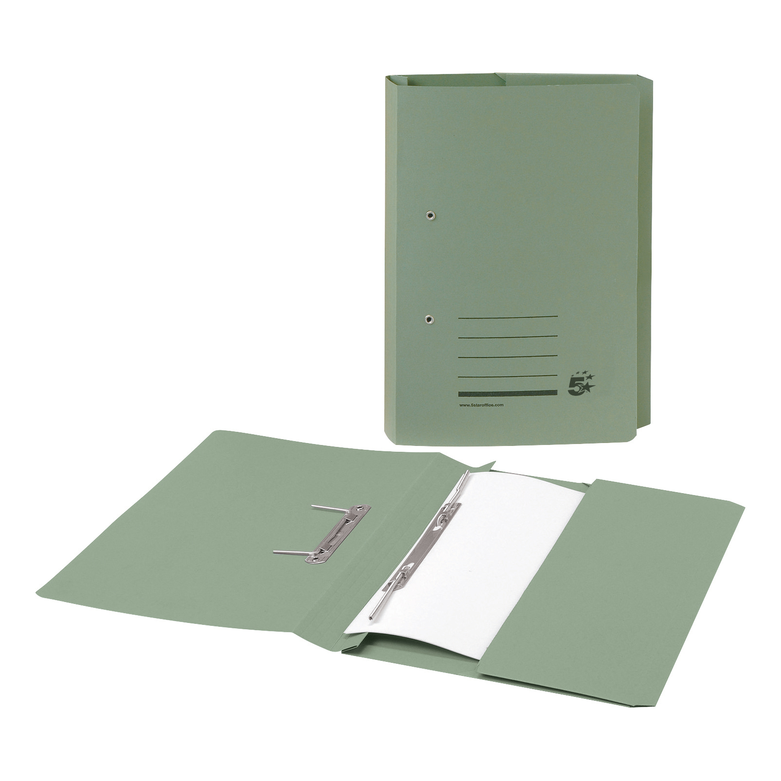 5+Star+Office+Transfer+Spring+Pocket+File+Recycled+Mediumweight+285gsm+Foolscap+Green+%28Pack+of+25%29