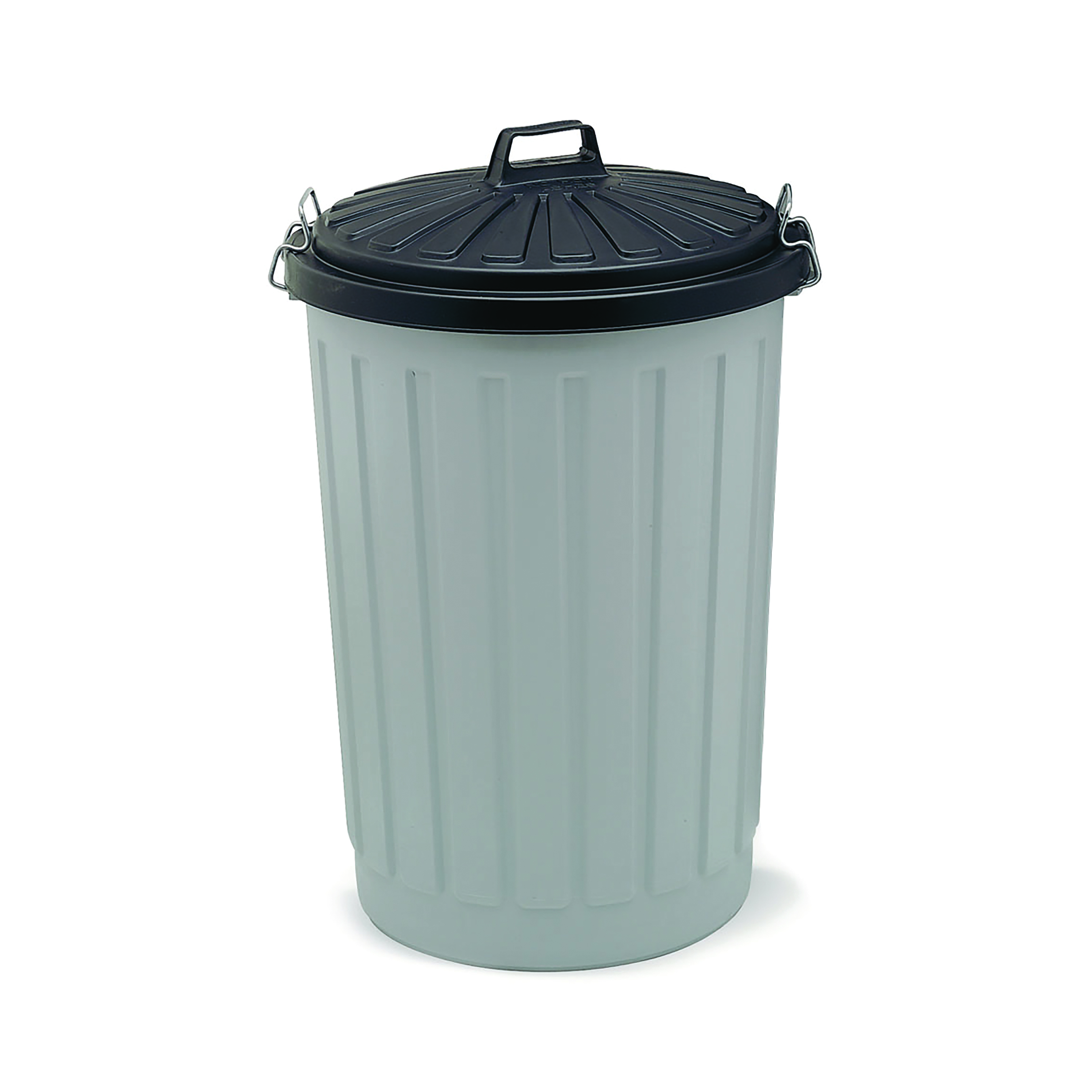 Addis+Dustbin+Round+90+Litre+Grey+With+Black+Lid+AG813411