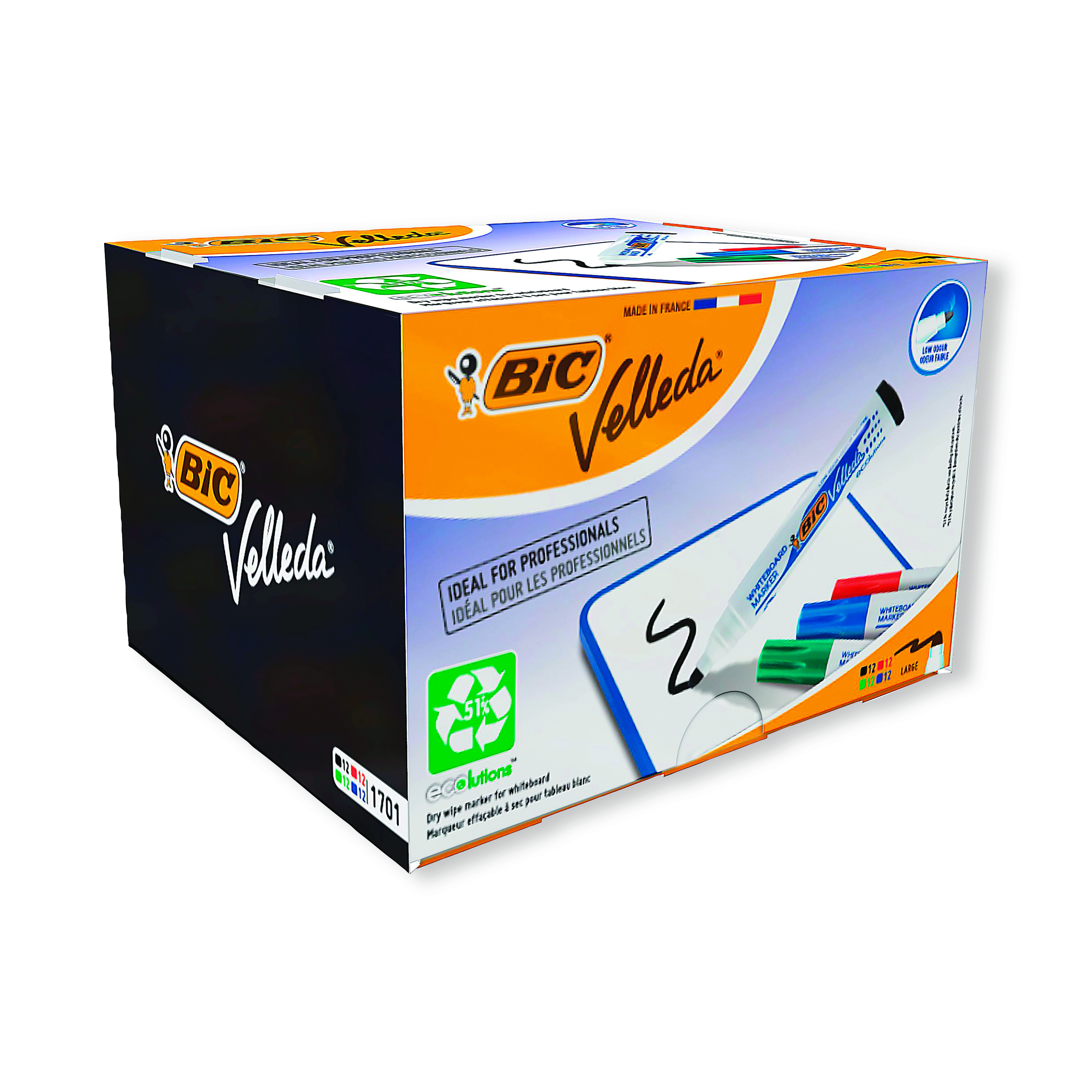 Bic+Velleda+1701+Drywipe+Marker+Assorted+%28Pack+of+48%29+927259