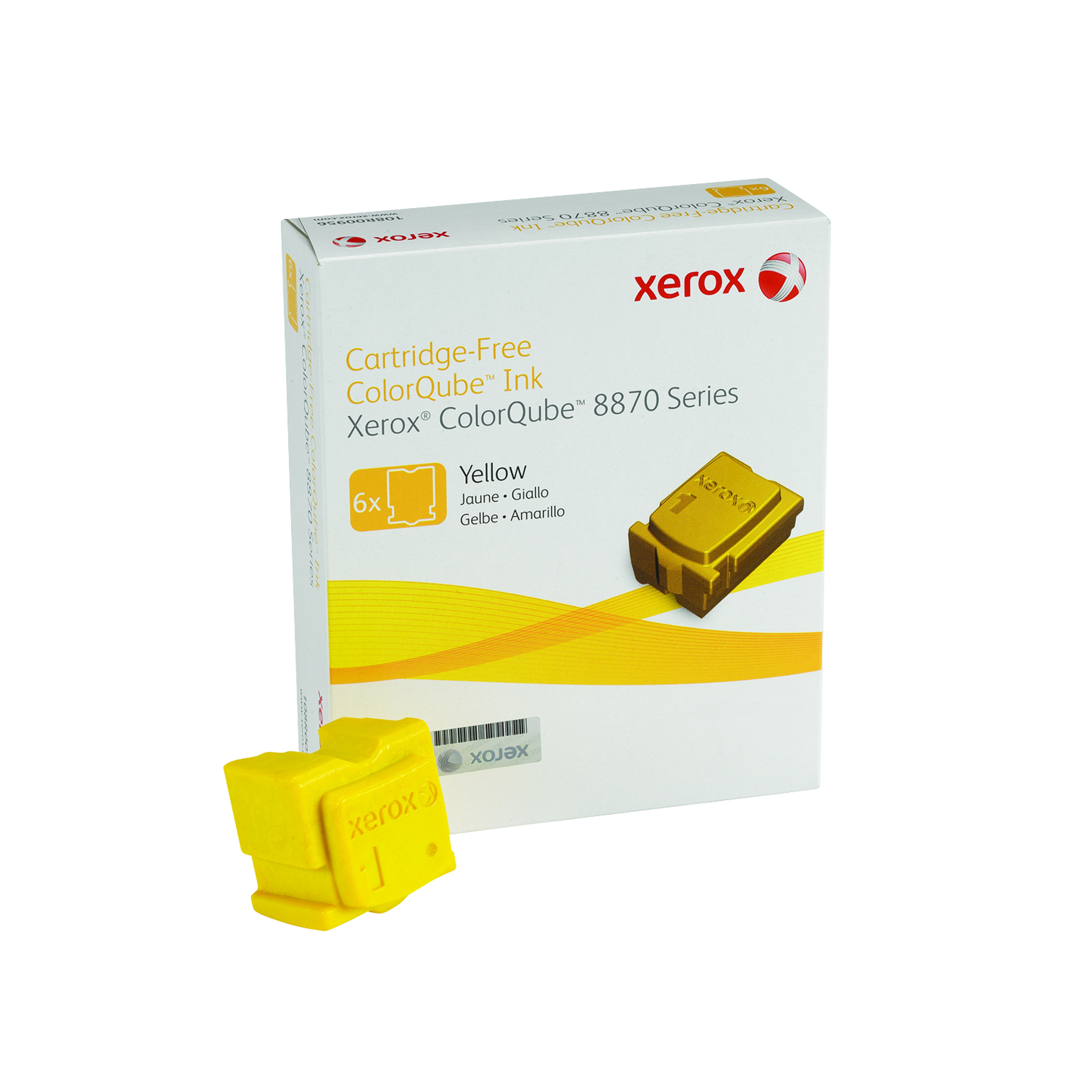 Xerox+ColorQube+8870+Solid+Ink+Stick+Yellow+%28Pack+of+6%29+108R00956