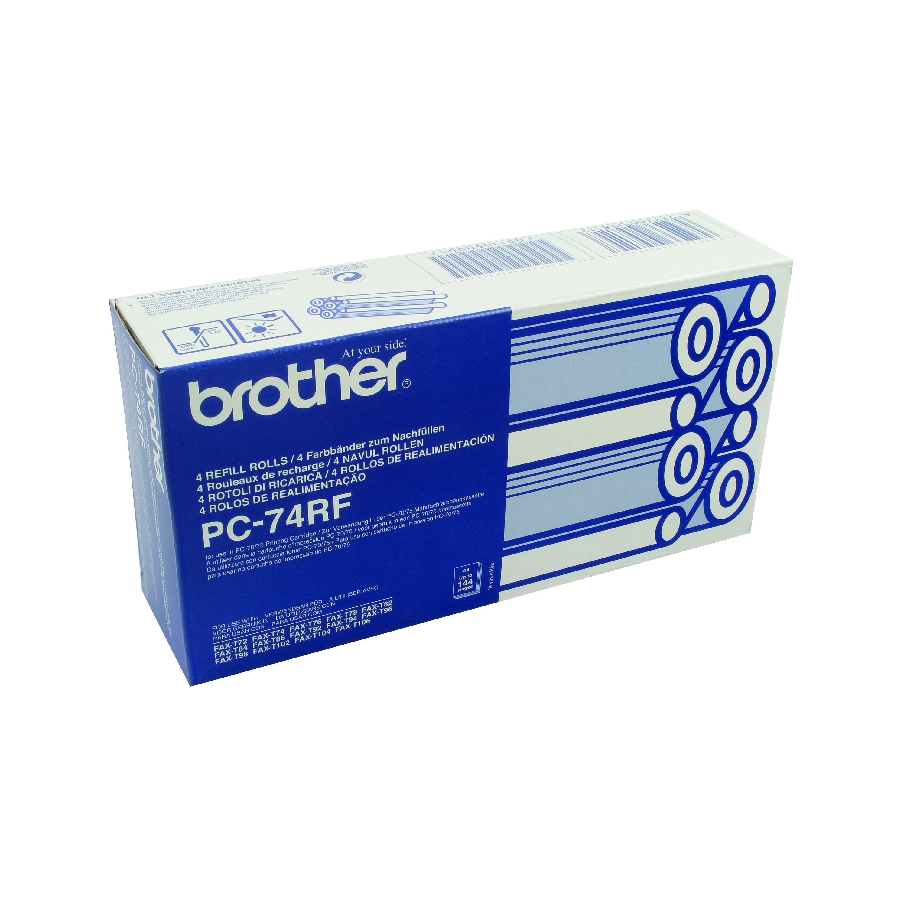 Brother+PC-74RF+Thermal+Transfer+Ink+Ribbon+%28Pack+of+4%29+PC74RF