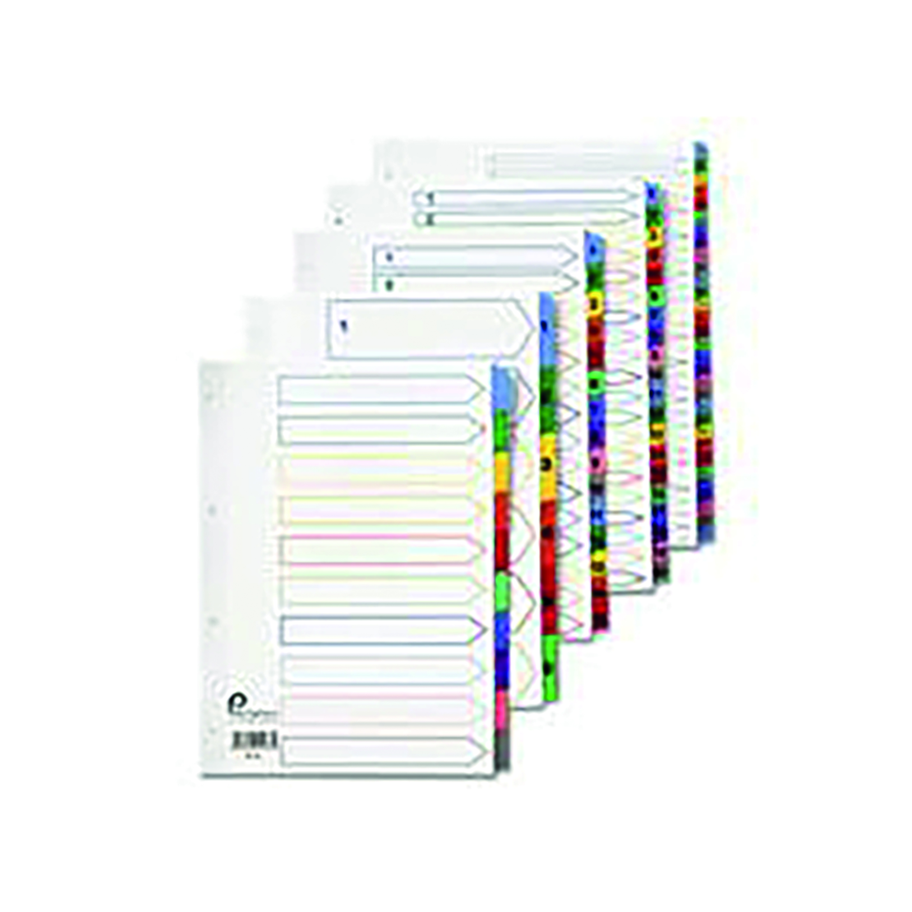5+Star+Office+Index+Jan-Dec+Multipunched+Reinforced+Multicolour+Tabs+160gsm+A4+White